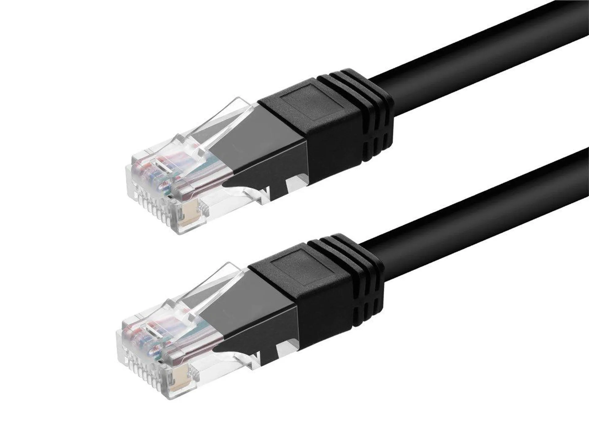 Monoprice Cat6 10ft Black Outdoor Patch Cable, UTP, 24AWG, 550MHz, Pure Bare Copper, Molded Snagless RJ45, Zeroboot Series Ethernet Cable