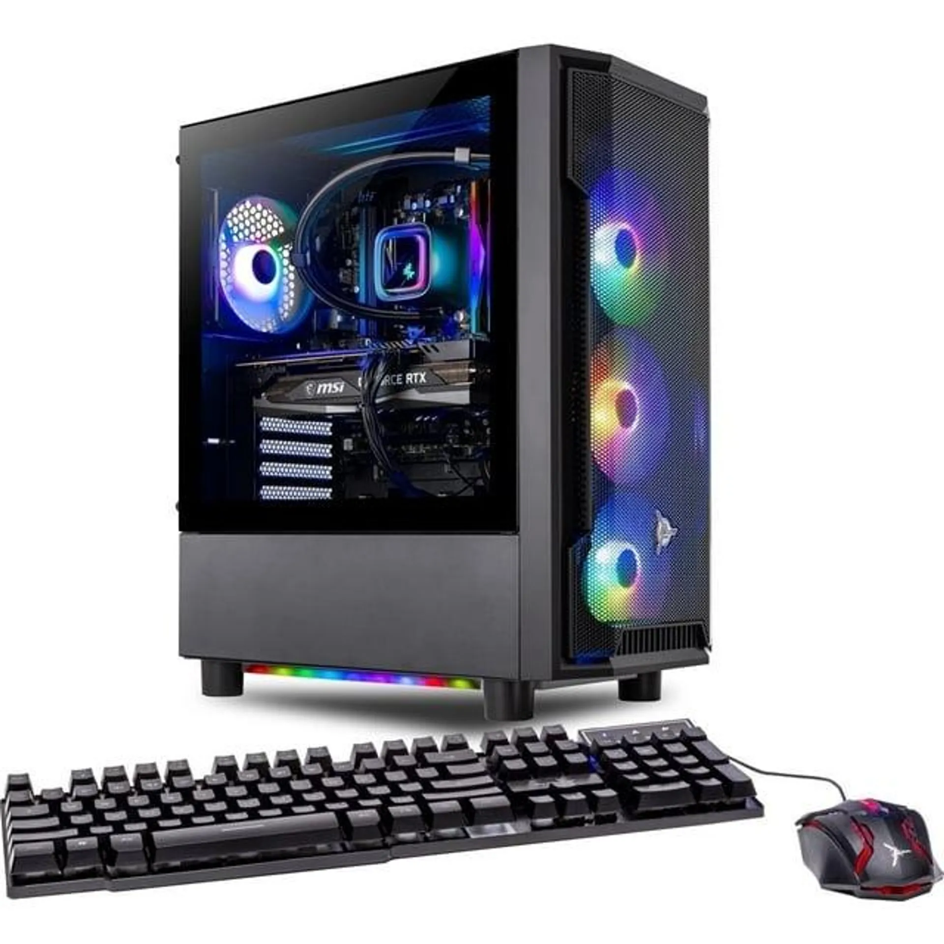 Skytech Shadow Gaming PC Desktop, INTEL Core i7 12700F, NVIDIA Geforce RTX 4060, 1TB SSD, 16GB RAM, AIO Liquid Cooling, Windows 11