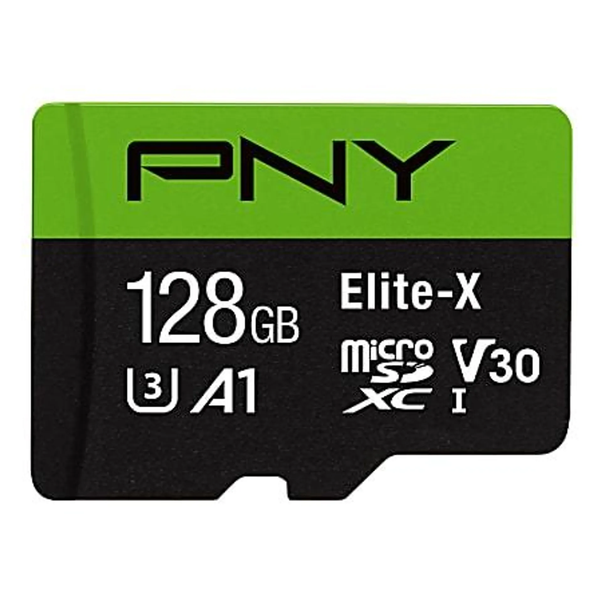 PNY 128GB Elite-X Class 10 U3 V30 microSDXC Flash Memory Card,- Class 10, U3, V30, UHS-I