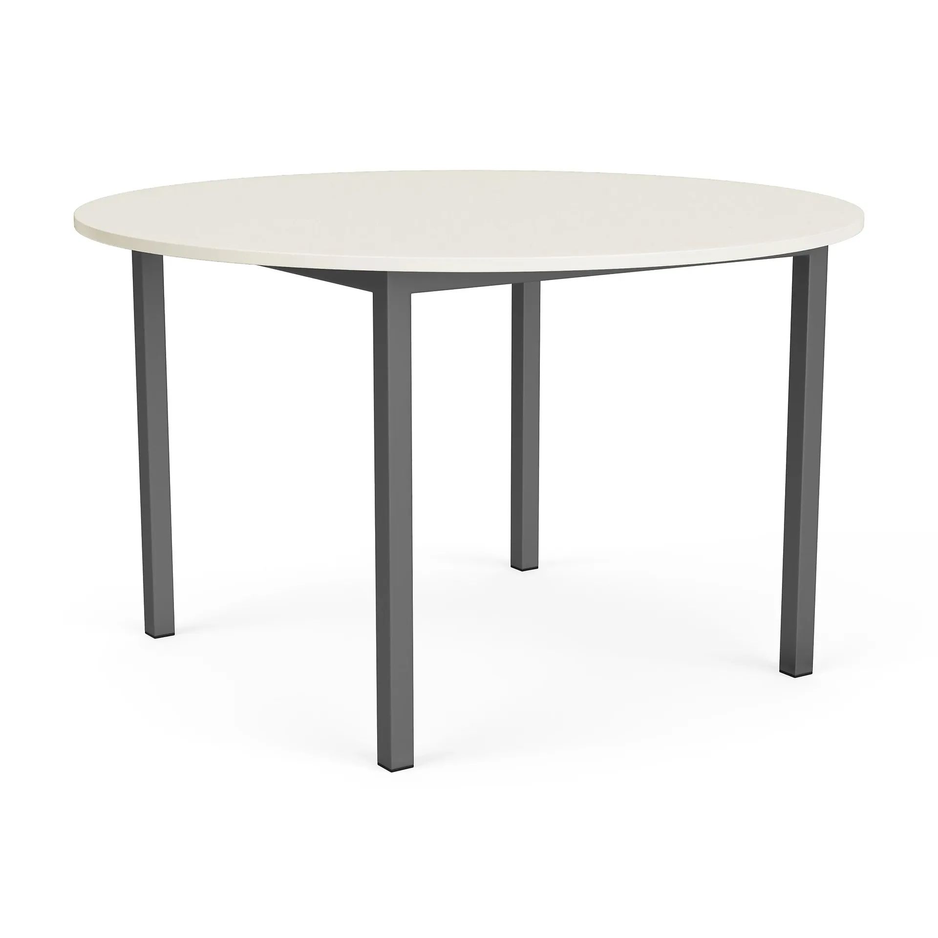 Parsons 48 diam Outdoor Table w/Graphite Base & White Quartz Top