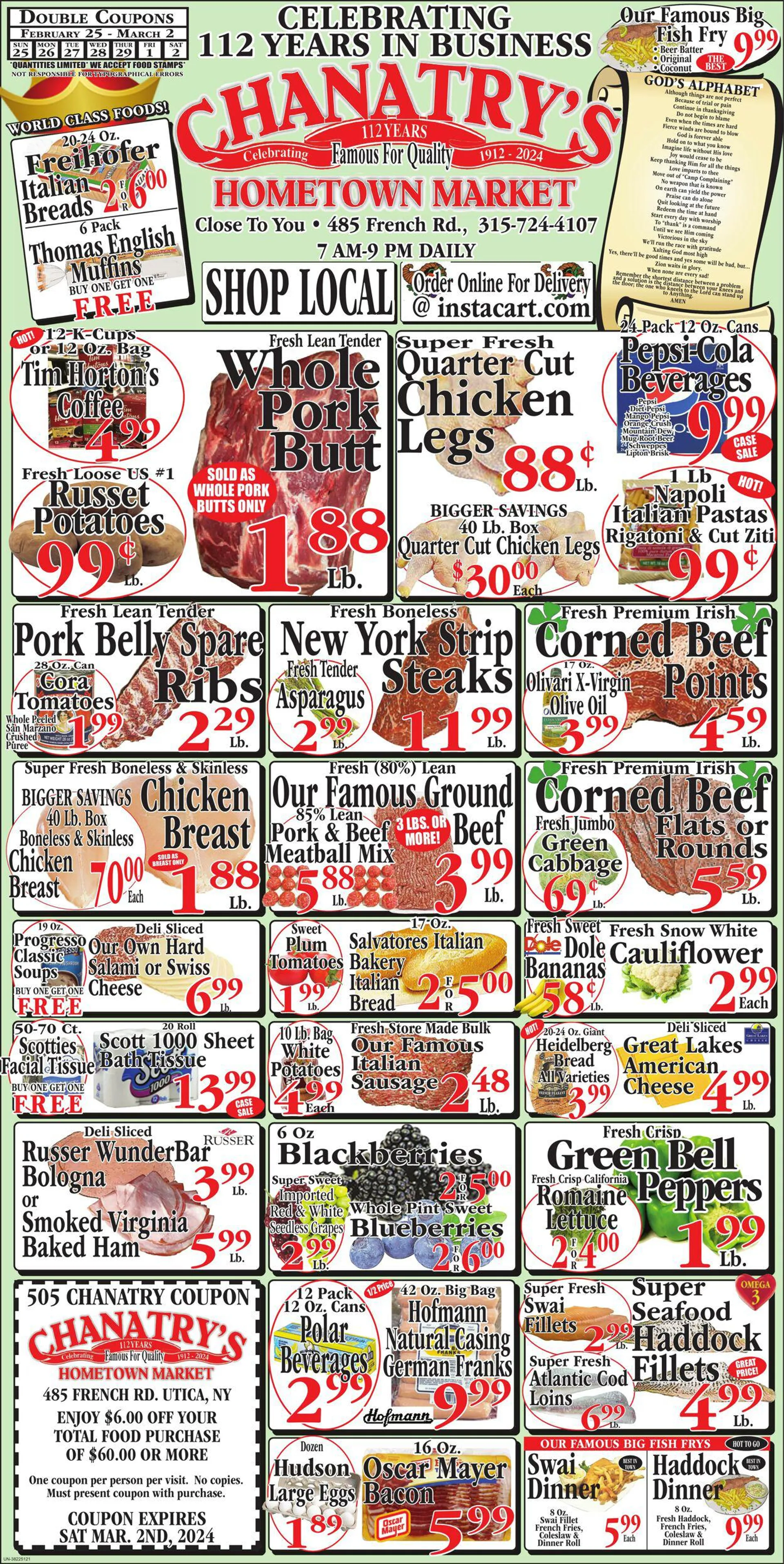 Weekly ad Chanatry's Hometown Market from February 25 to March 2 2024 - Page 