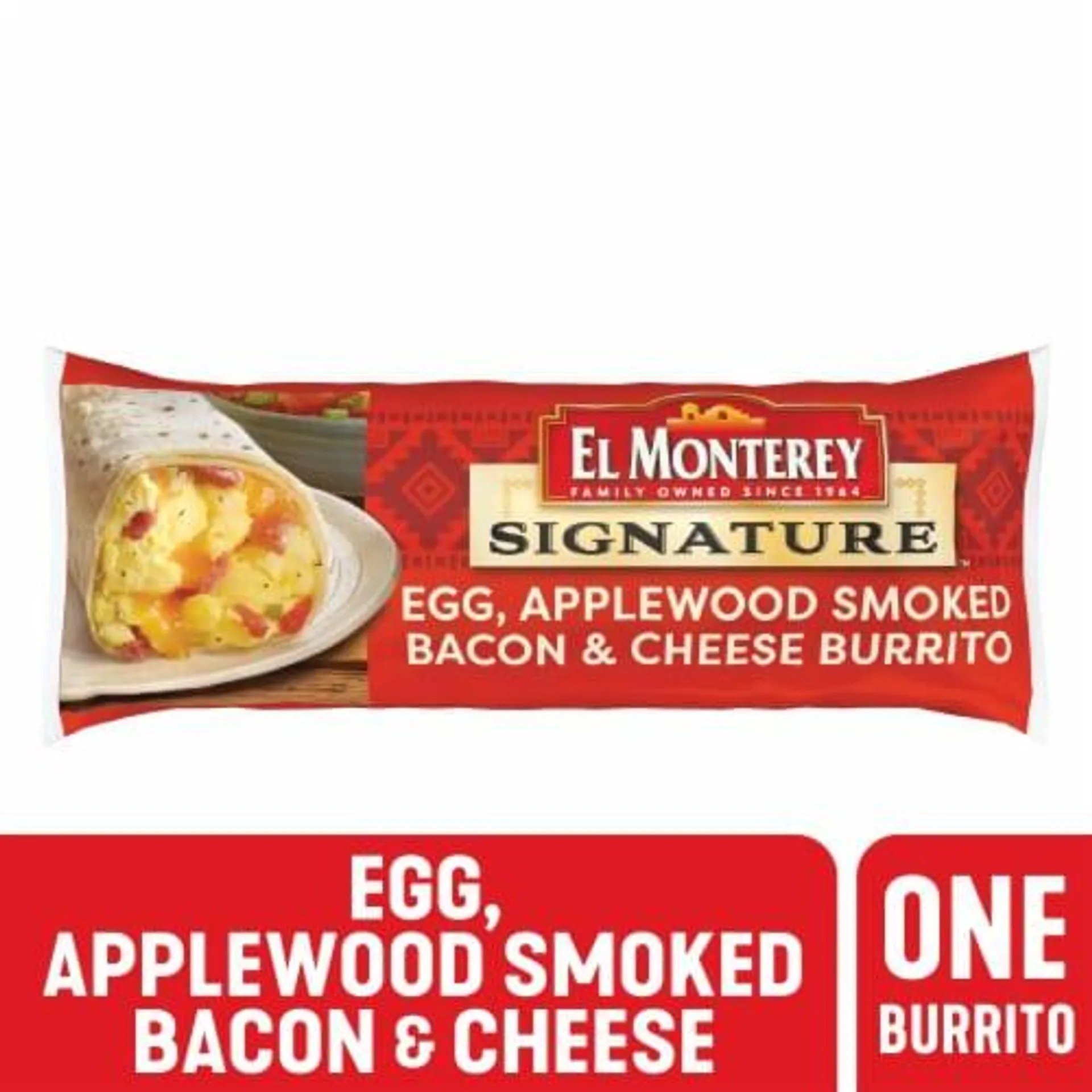 El Monterey® Signature Egg Applewood Smoked Bacon & Cheese Frozen Breakfast Burrito