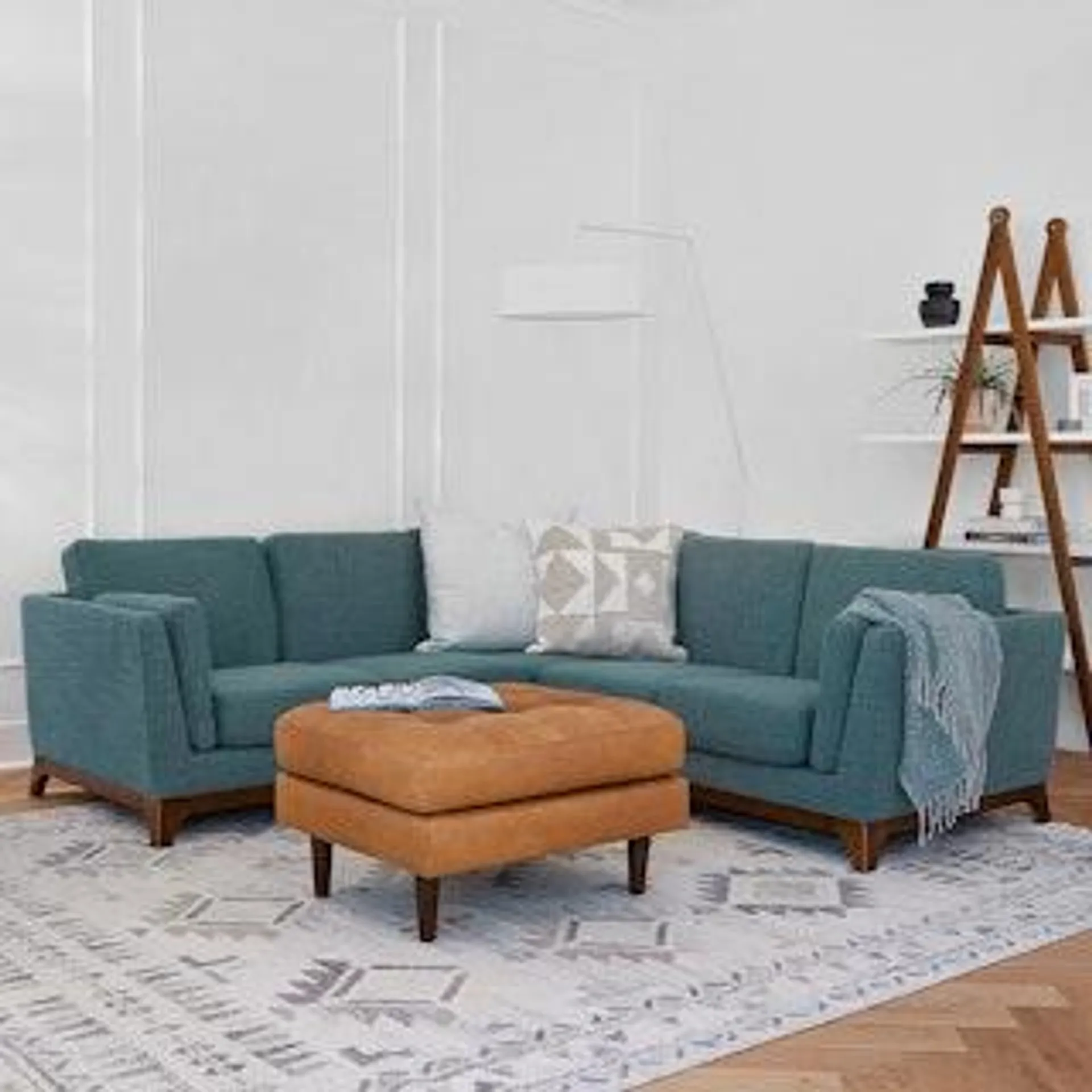 Ceni 88" Corner Sectional - Aquarius Aqua