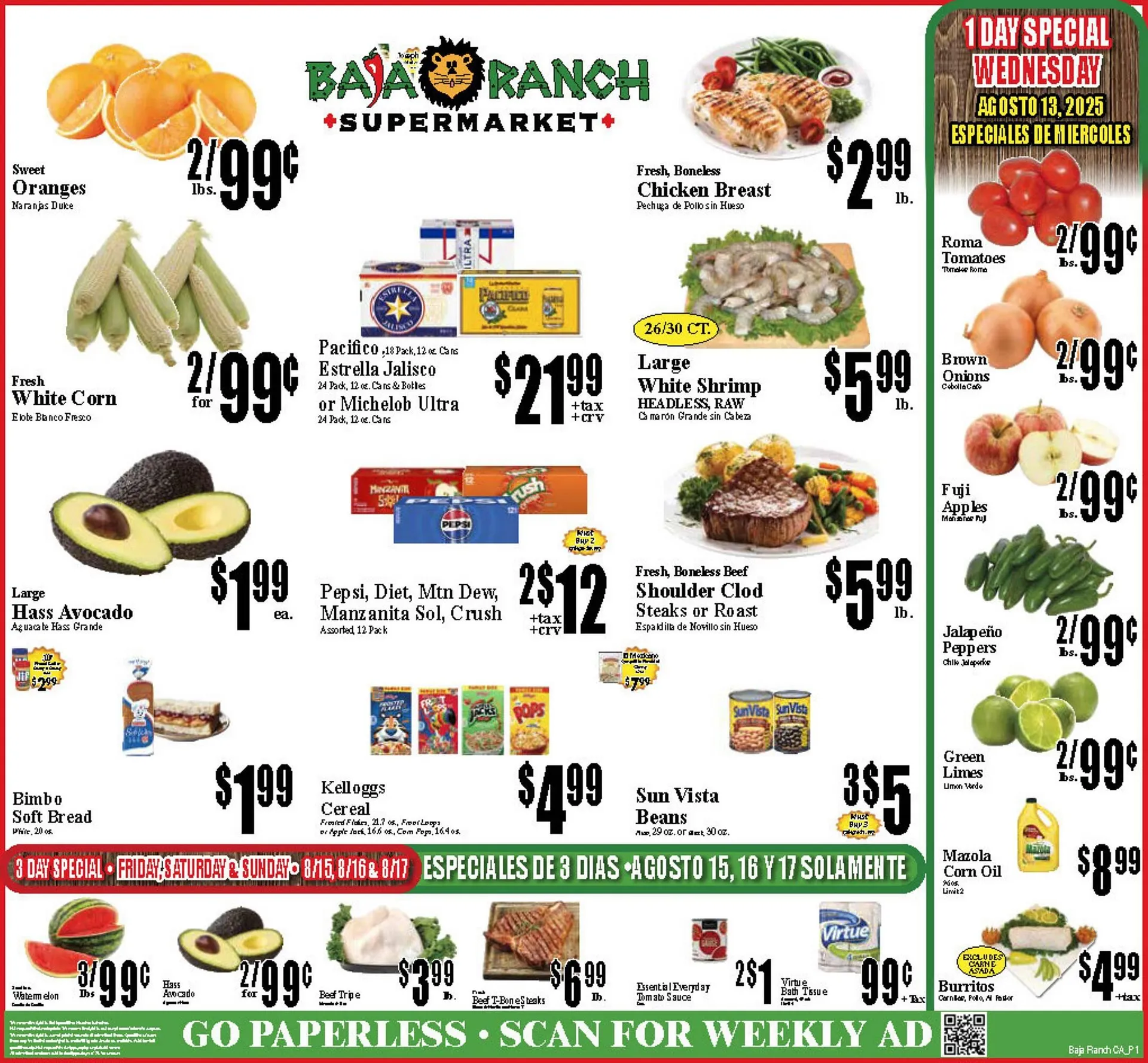 Weekly ad Baja Ranch Weekly Ad from August 13 to August 19 2025 - Page 1