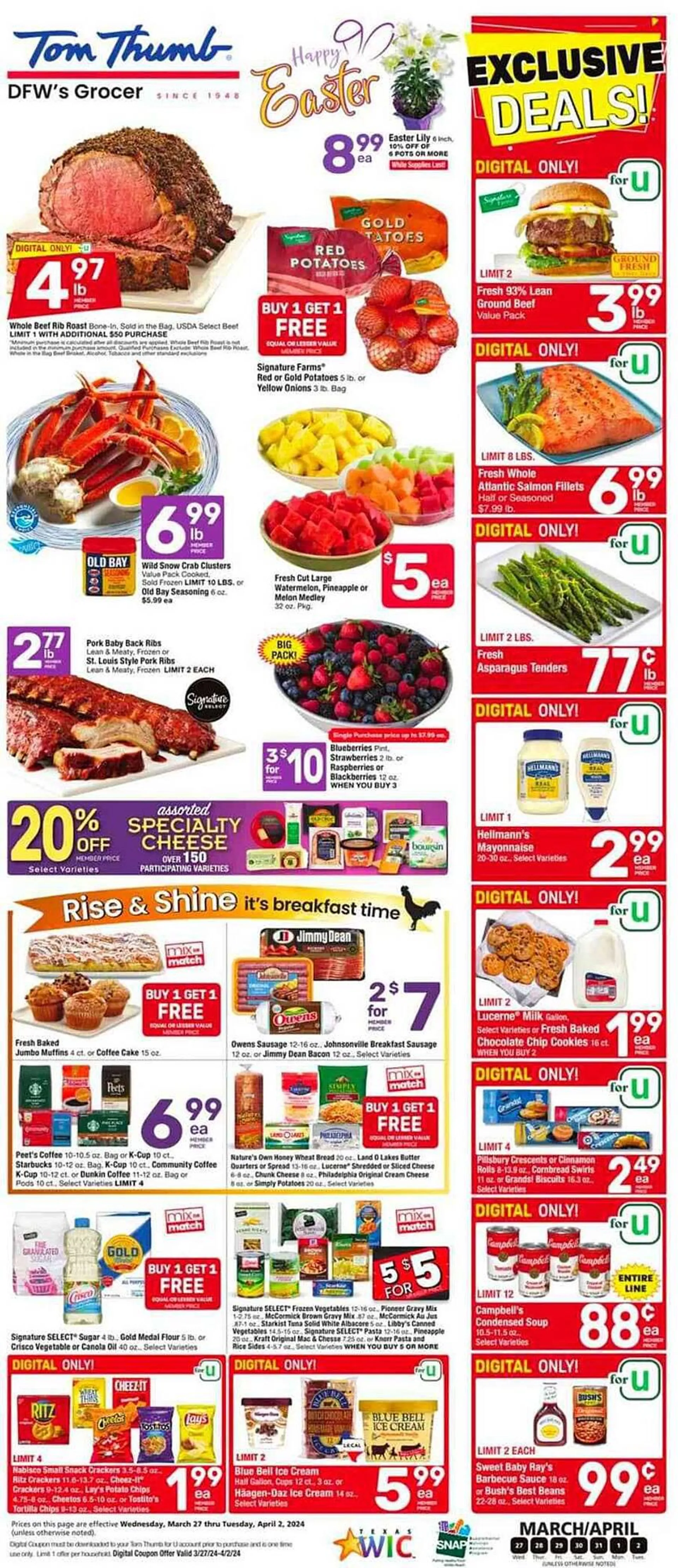 Weekly ad Tom Thumb Weekly Ad from March 27 to April 2 2024 - Page 