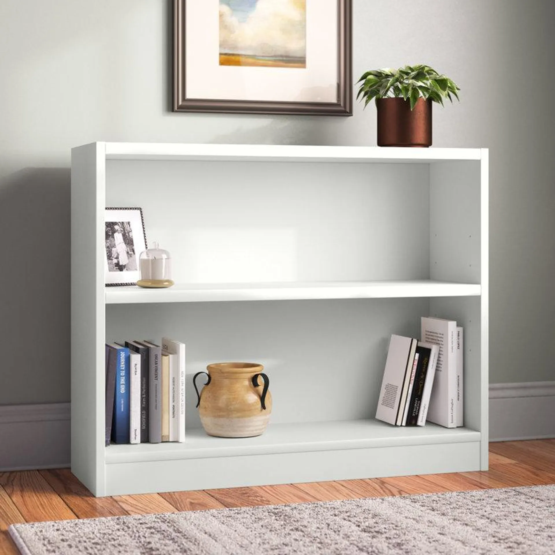 Doyno Small 2 Shelf Bookcase, Storage and Display Bookshelf for Home Office and Living Room