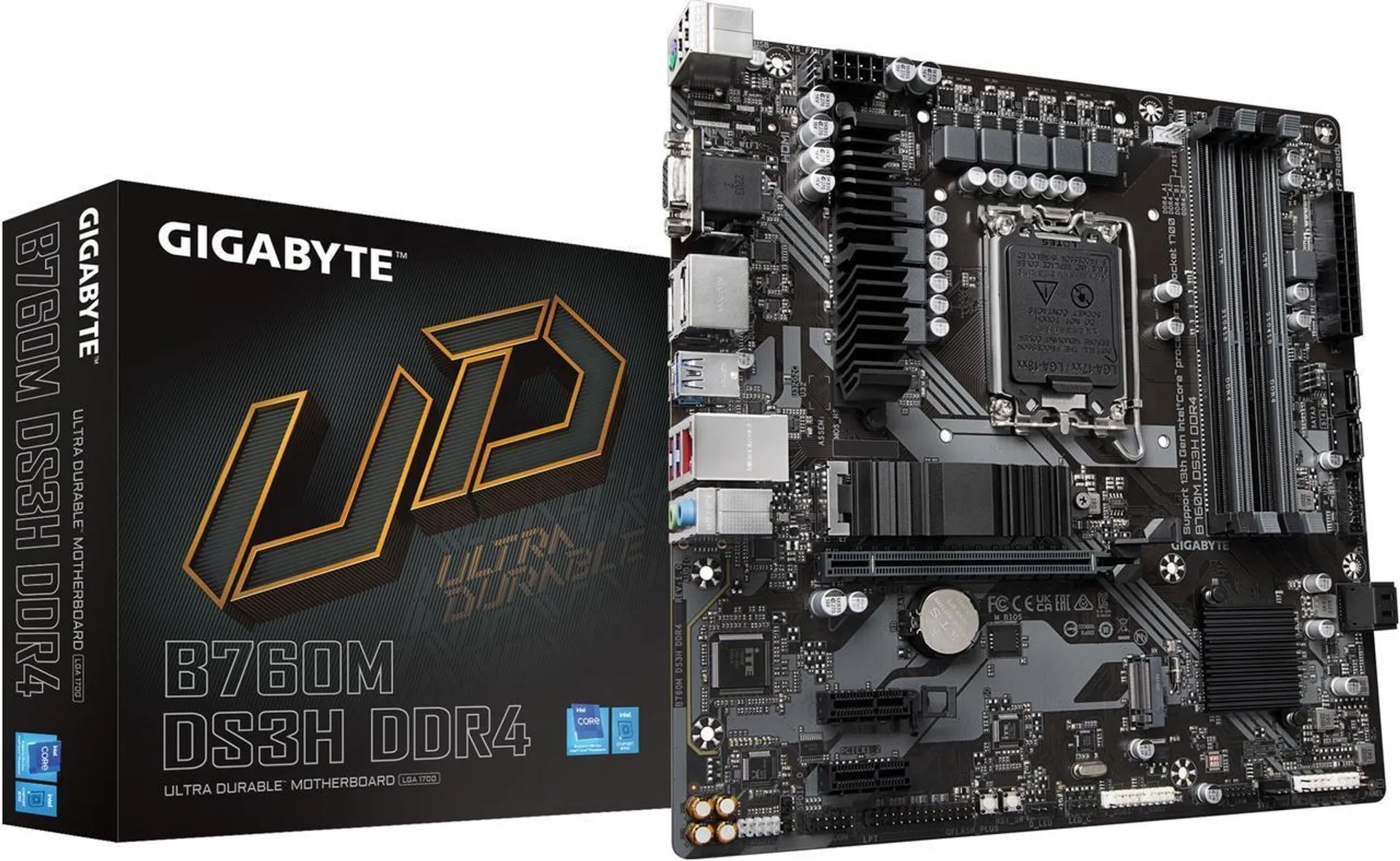 GIGABYTE B760M DS3H DDR4 LGA 1700 Intel B760 M-ATX Motherboard with DDR4, Dual M.2, PCIe 4.0, USB 3.2 Gen 2 Type-C, 2.5GbE LAN, Q-Flash Plus, PCIe EZ-Latch