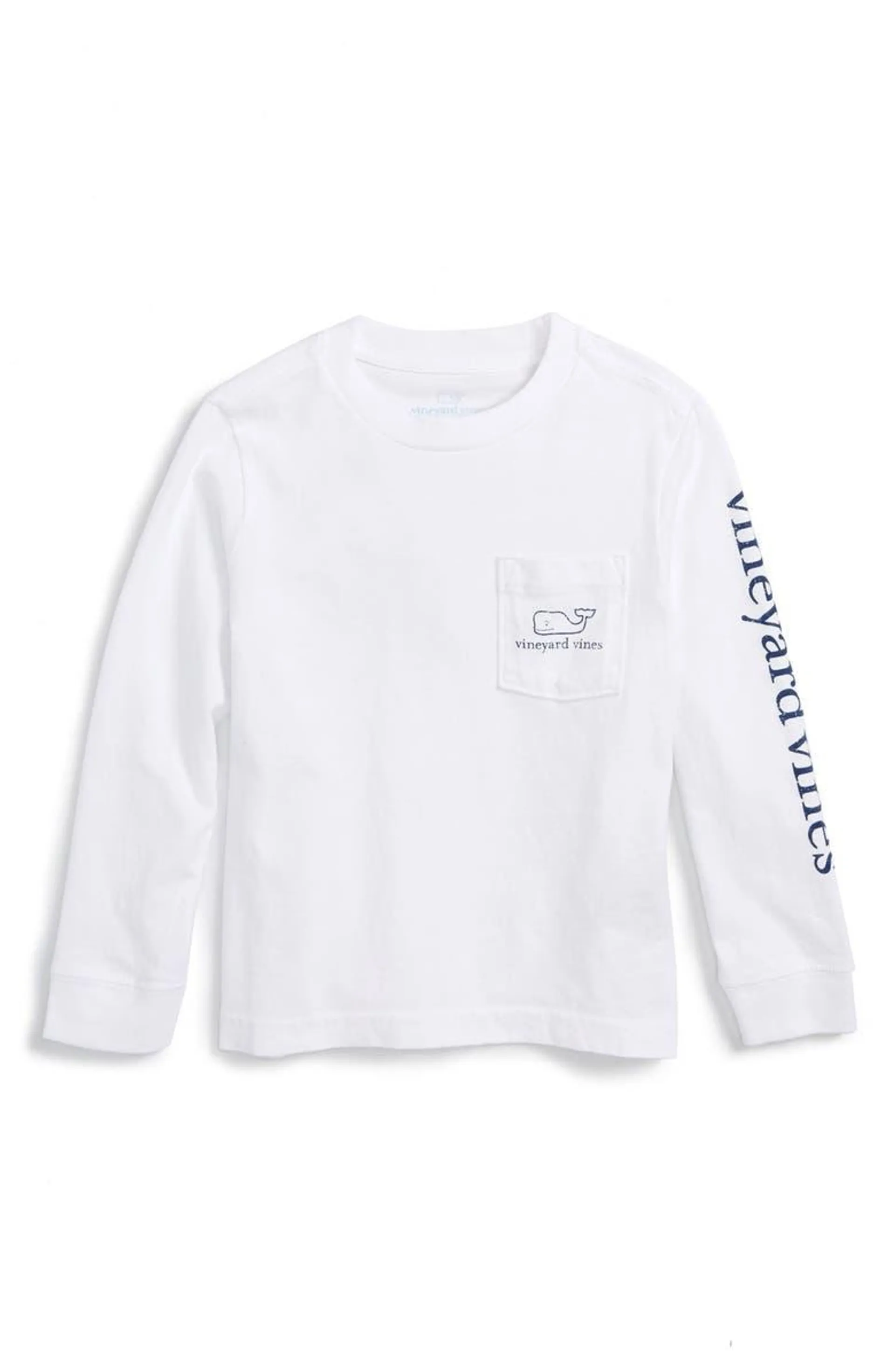 Kids' Whale Logo Pocket Long Sleeve Graphic T-Shirt