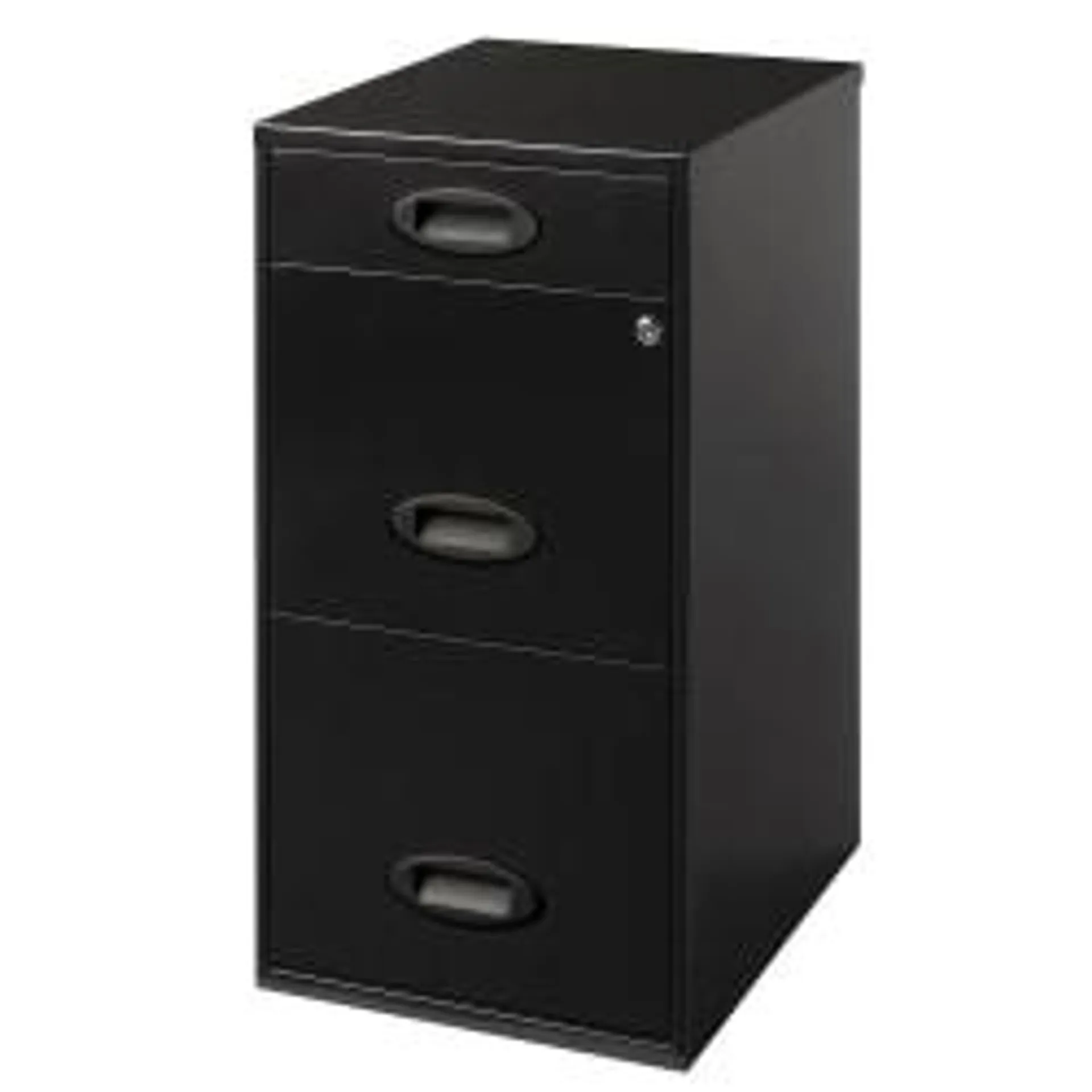 Realspace® 18"D Vertical 3-Drawer File Cabinet, Black