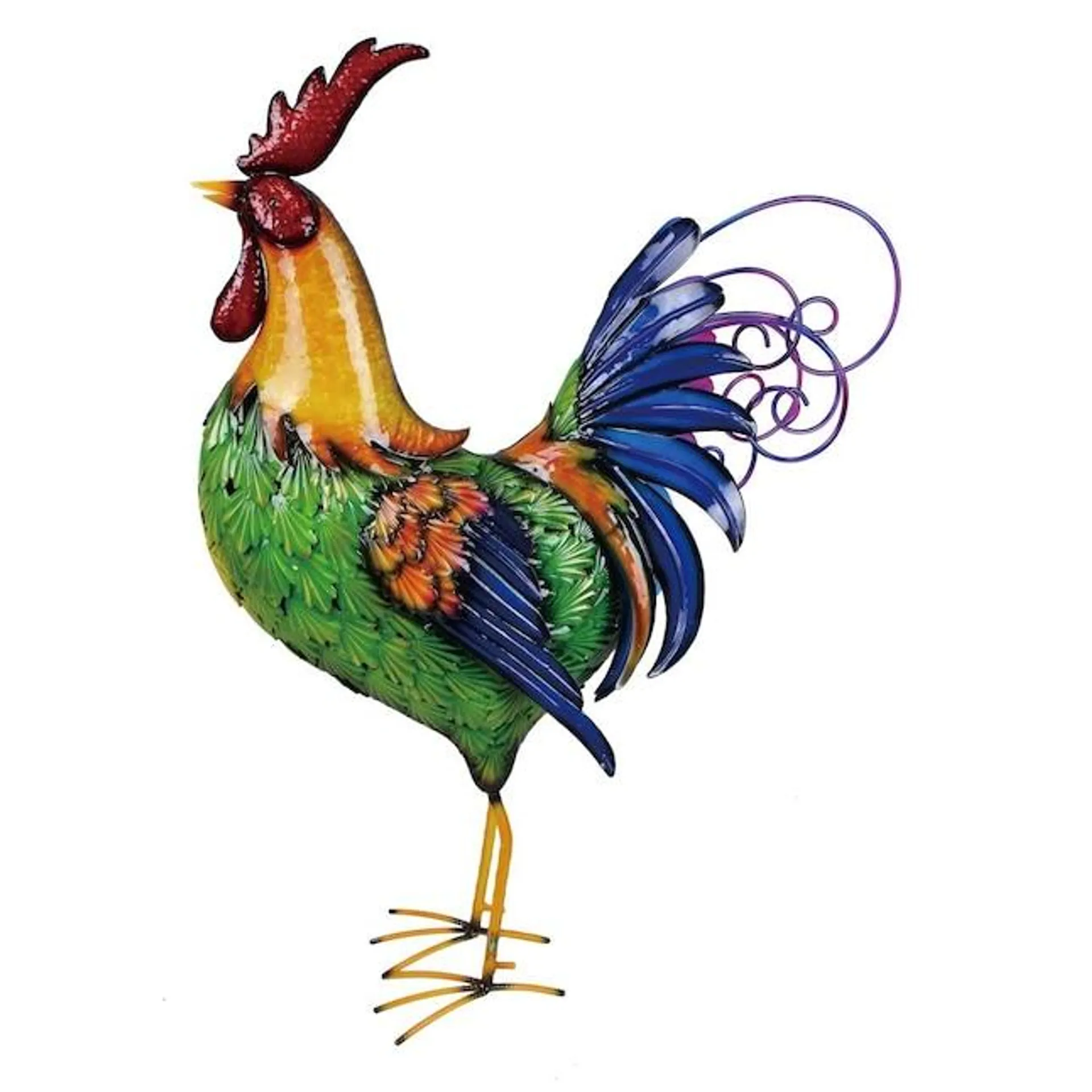 Backyard Expressions Metal Rooster Sculpture 32.3-in H, Country Style, Indoor/Outdoor, Durable and Weather Resistant