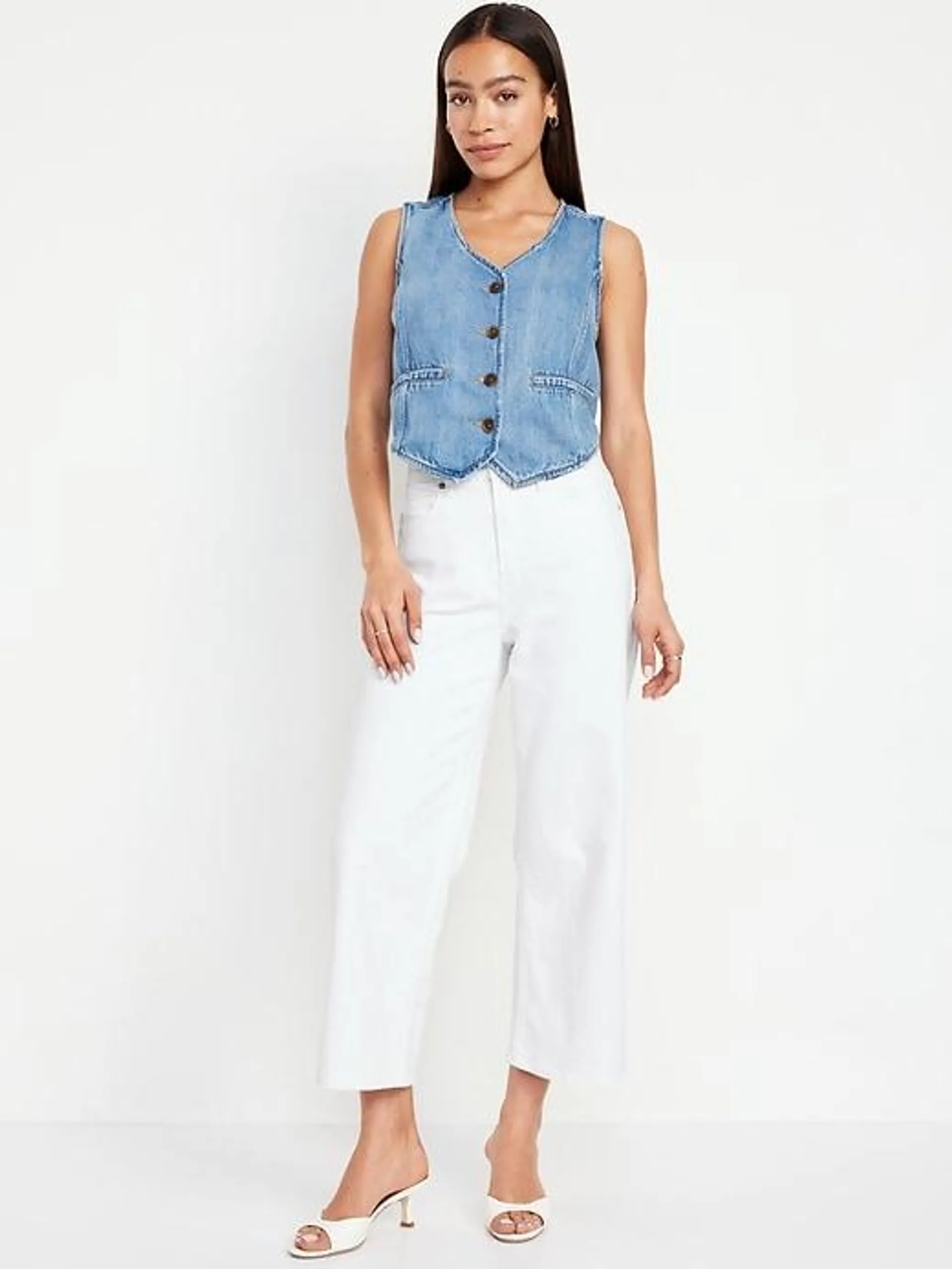 Extra High-Waisted Sky-Hi Wide-Leg Crop Jeans