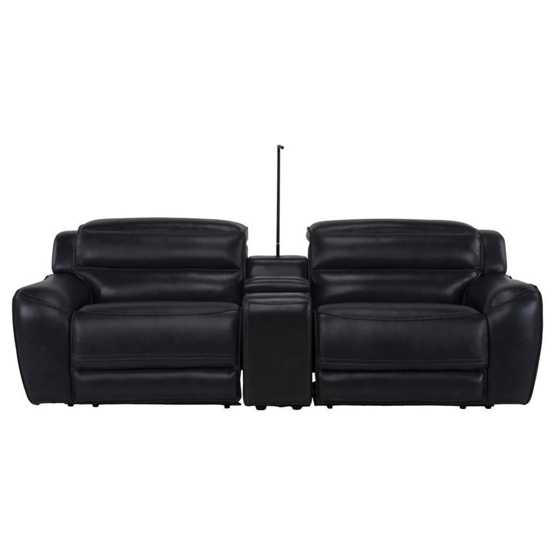 Cosmo II Blueberry Leather Power Reclining Sofa w/Console