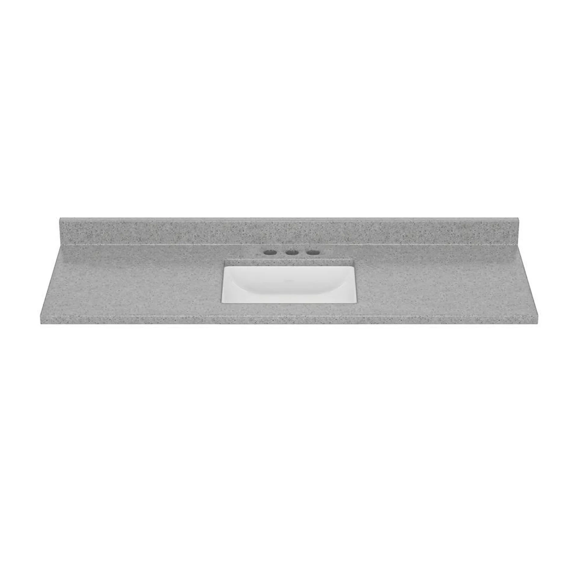 MagickWoods Elements 61"W x 22"D Pewter Cultured Marble Vanity Top with Rectangular Integrated Wave Bowl