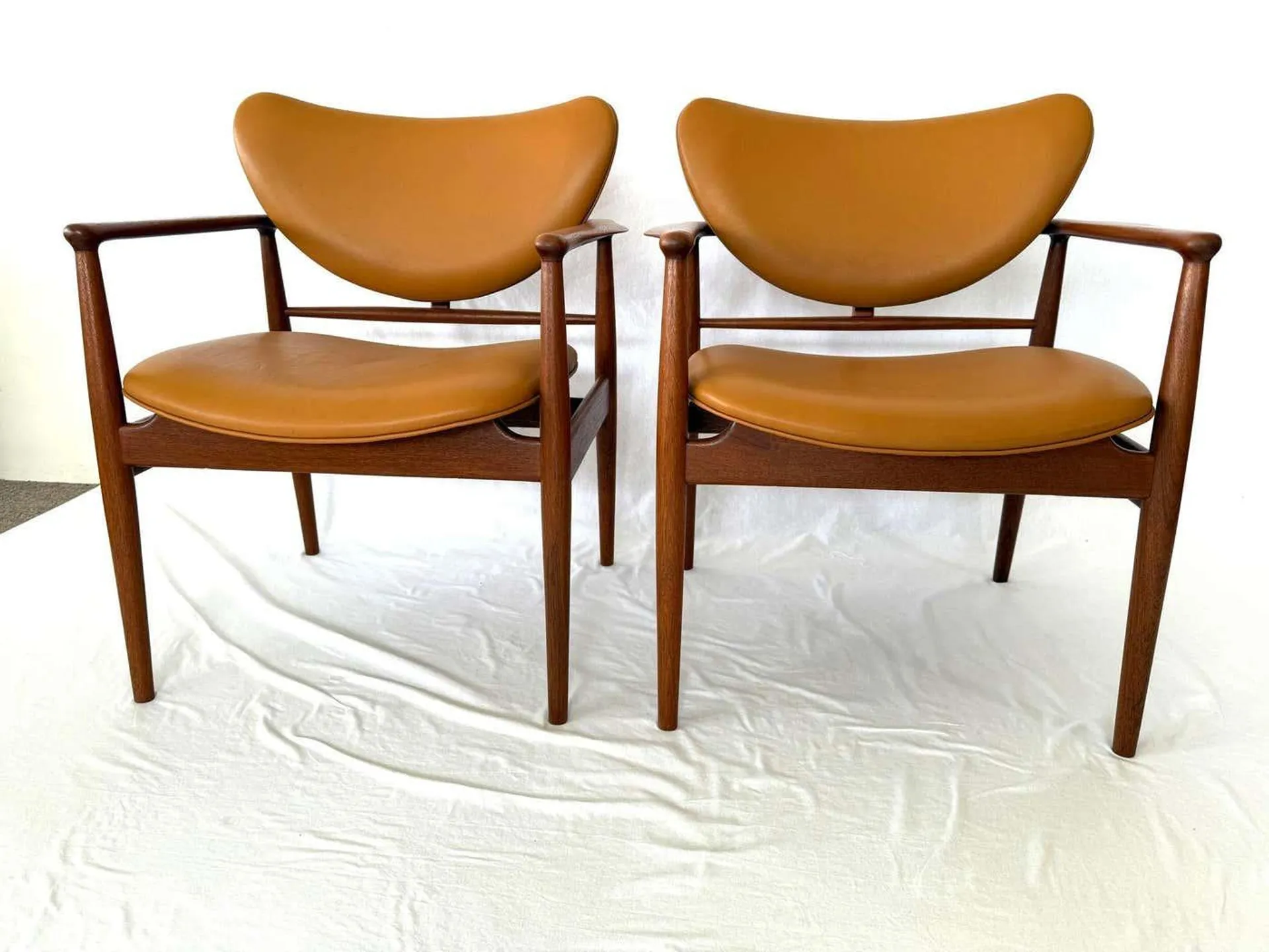 Pair of Finn Juhl NV-48 Armchairs