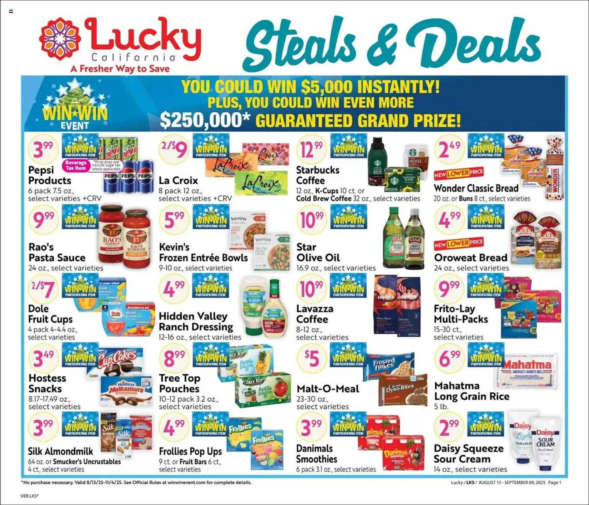 Weekly ad Lucky Supermarkets Weekly Ad from August 13 to November 4 2025 - Page 1