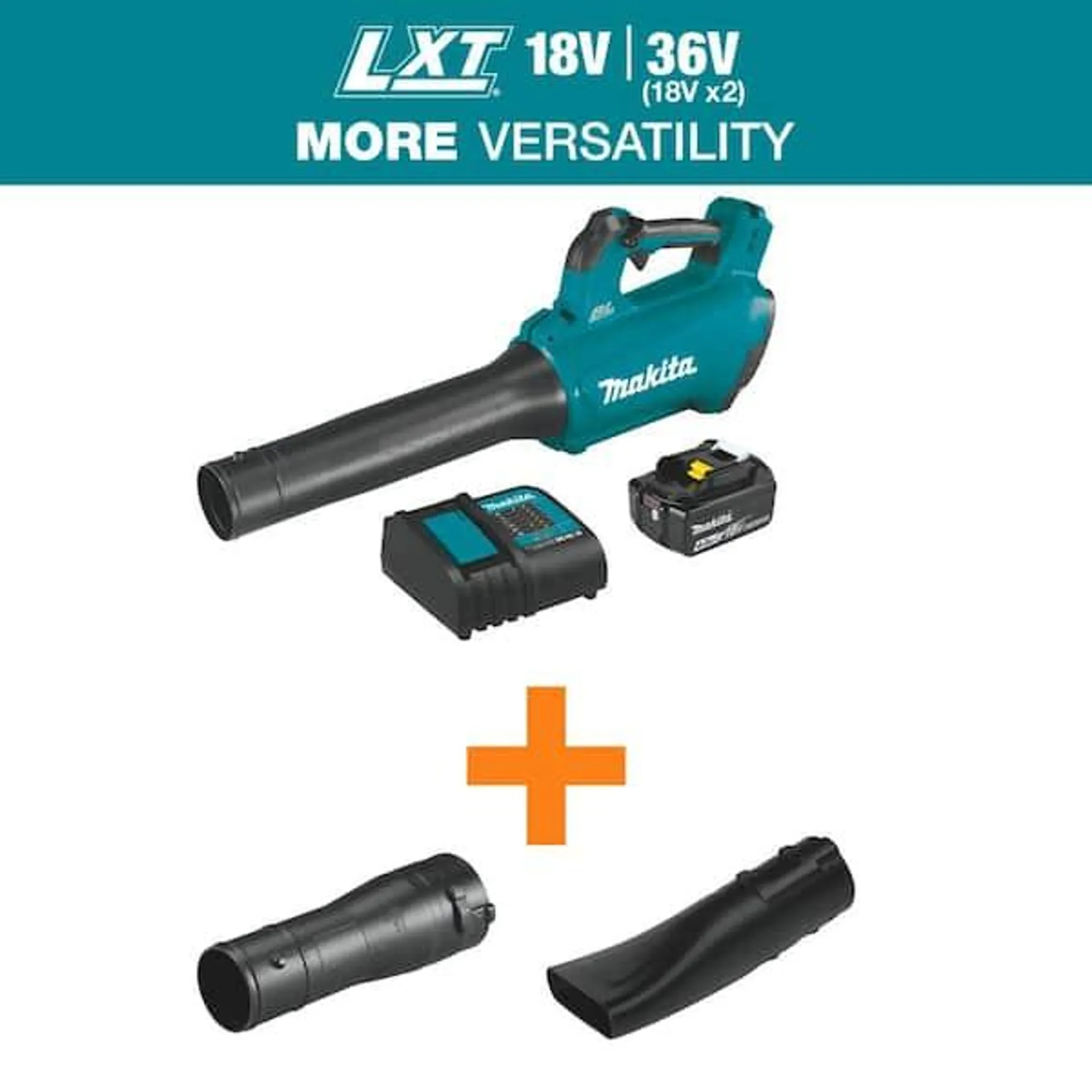 116 MPH 459 CFM LXT 18V Lithium-Ion Brushless Cordless Leaf Blower Kit with Blower Nozzle and Flat End Nozzle