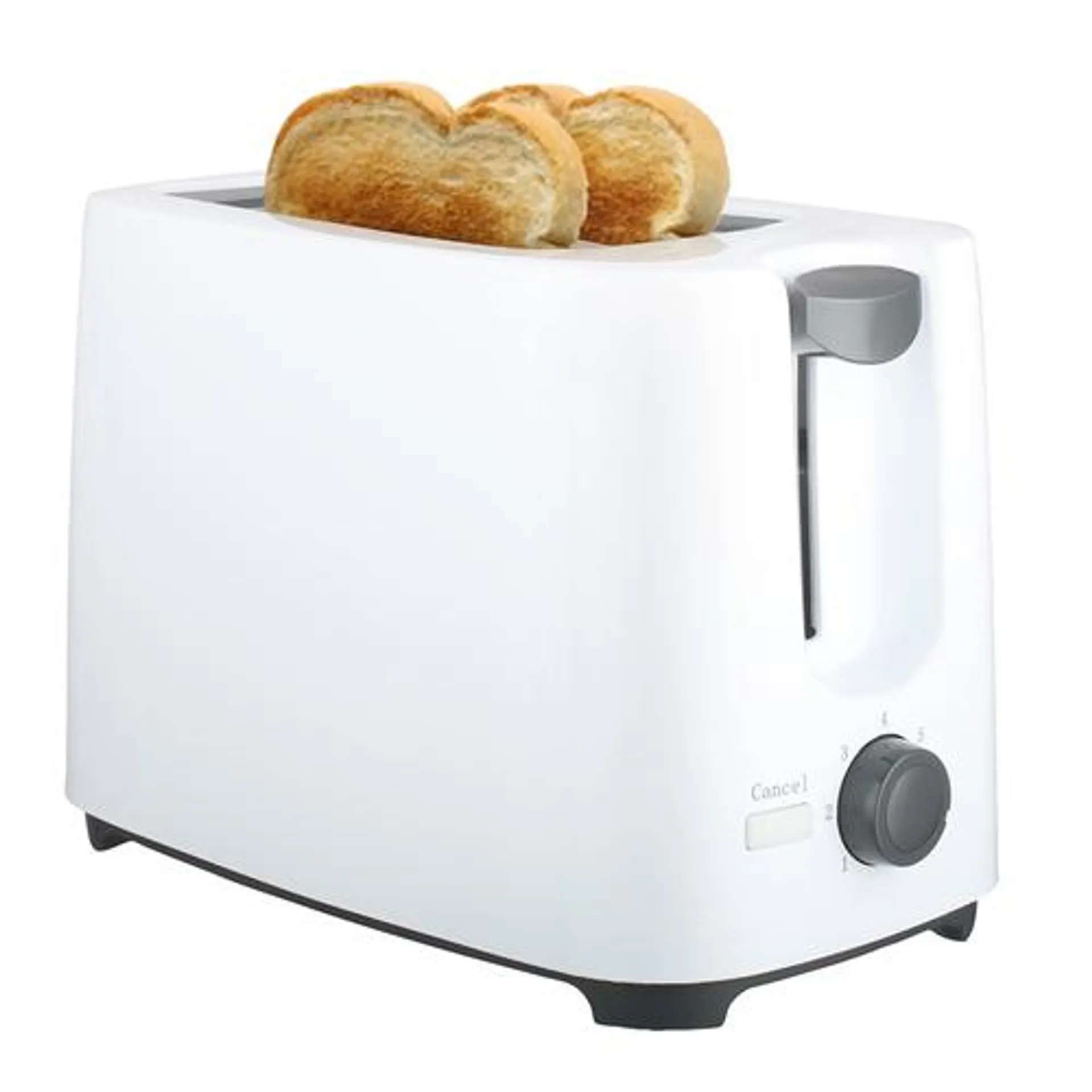 2-Slice Toaster with 7 Shades Knob and Anti-Jam Protection in White