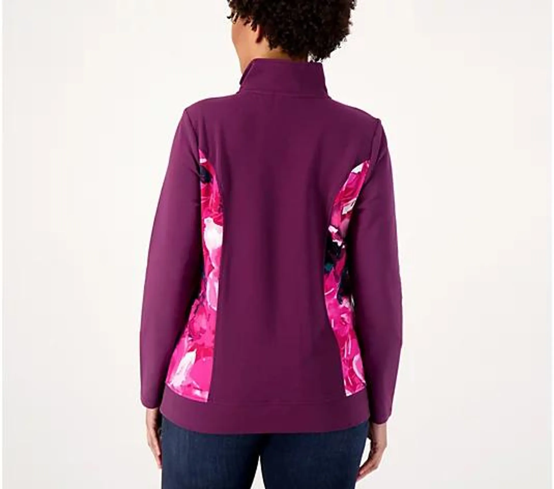 Sport Savvy French Terry Jacket with Printed Panels