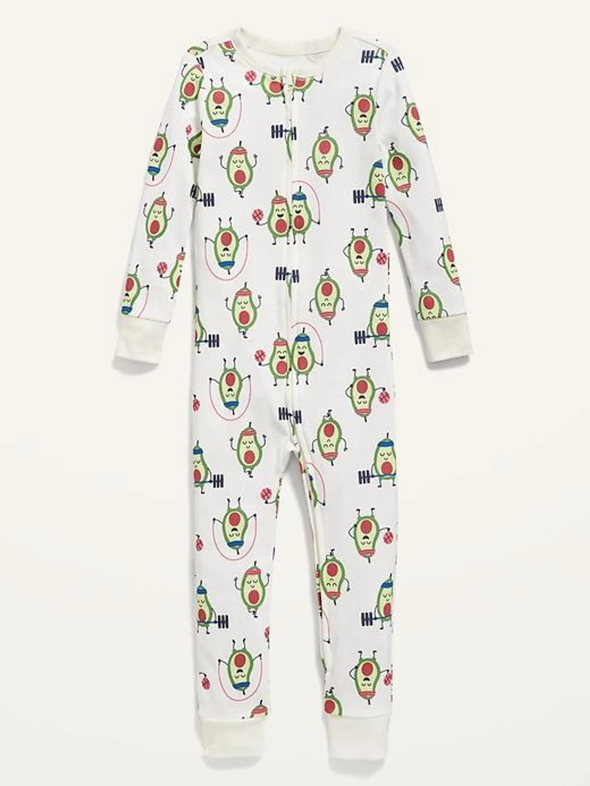 Unisex 2-Way-Zip Printed Pajama One-Piece for Toddler & Baby