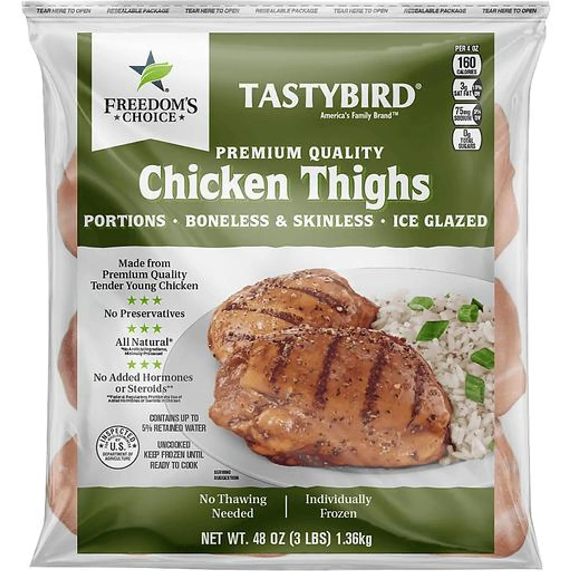 Freedom&#039;s Choice Boneless Skinless Chicken Thighs 3 lbs