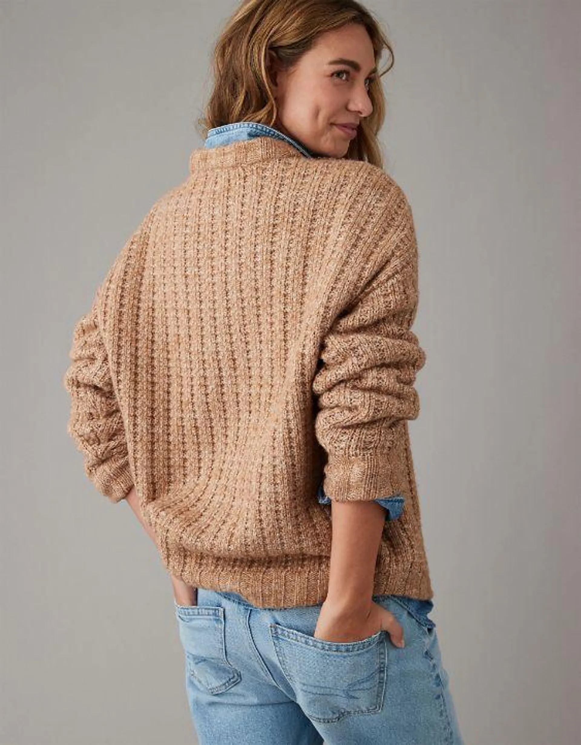 AE Whoa So Cozy Waffle Sweater