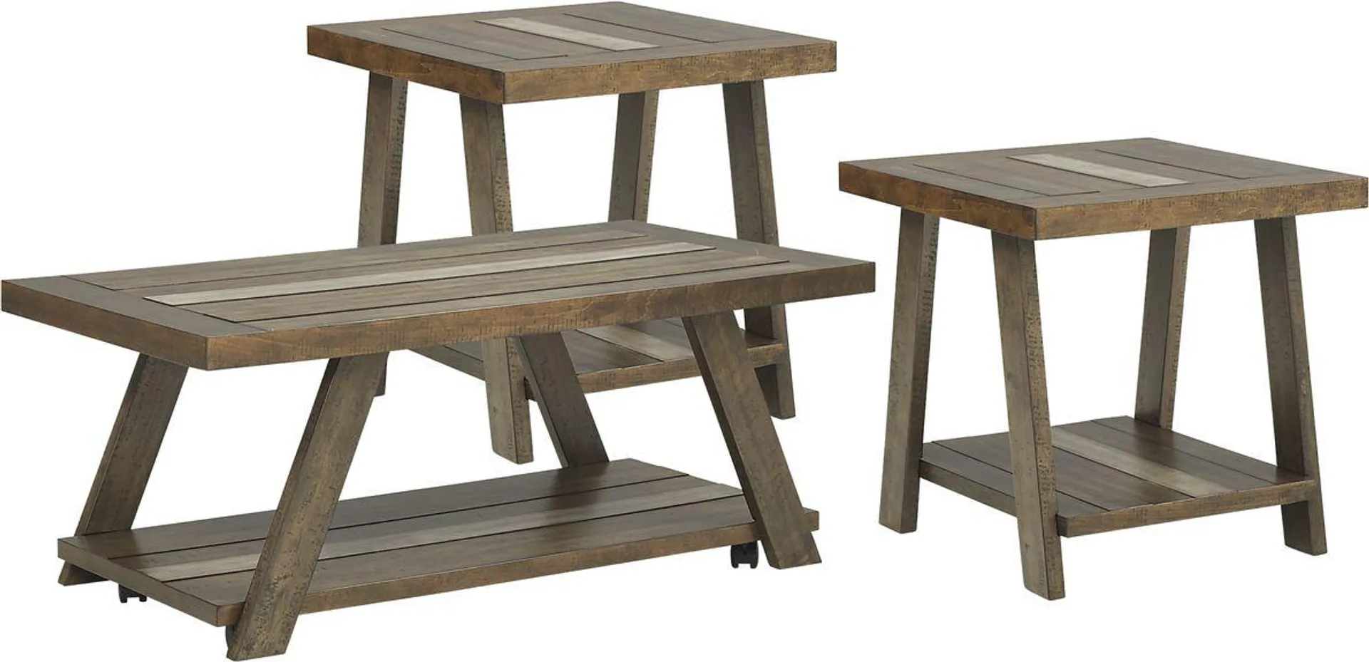 Cedar Creek Brown 3 Pc Table Set