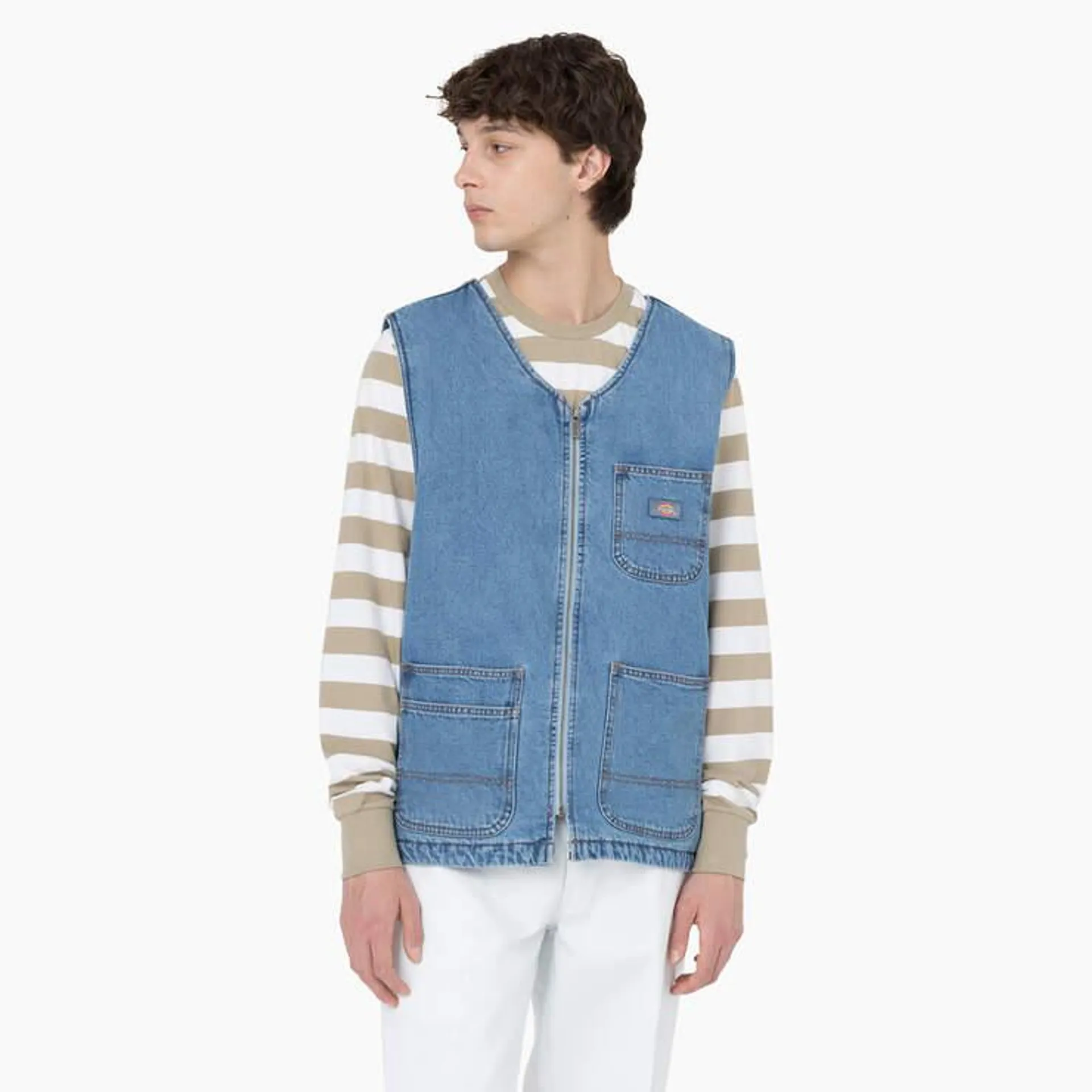 Denim Zip Front Vest