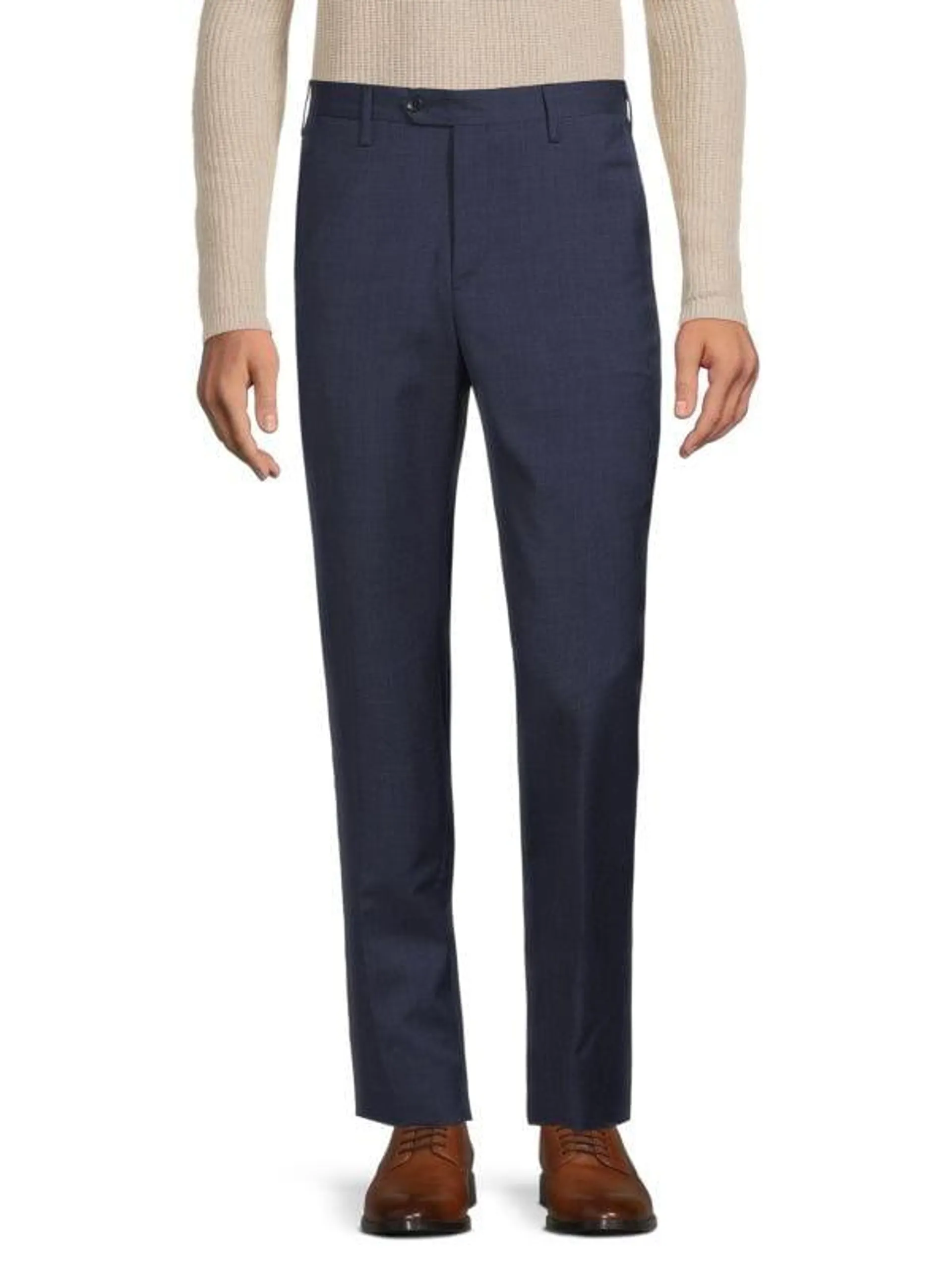 Wool Flat-Front Modern Fit Dress Pants