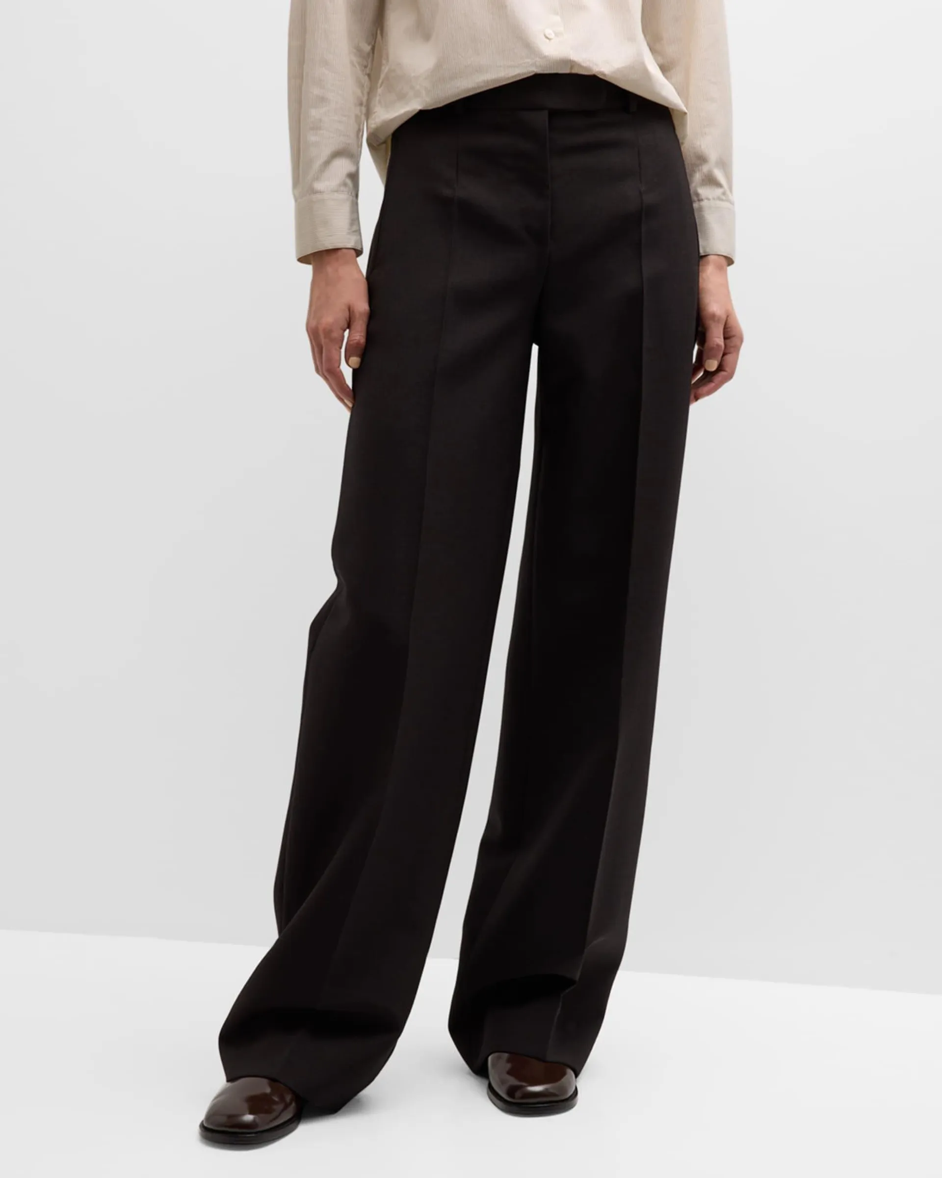 Banew Wide-Leg Crepe Pants