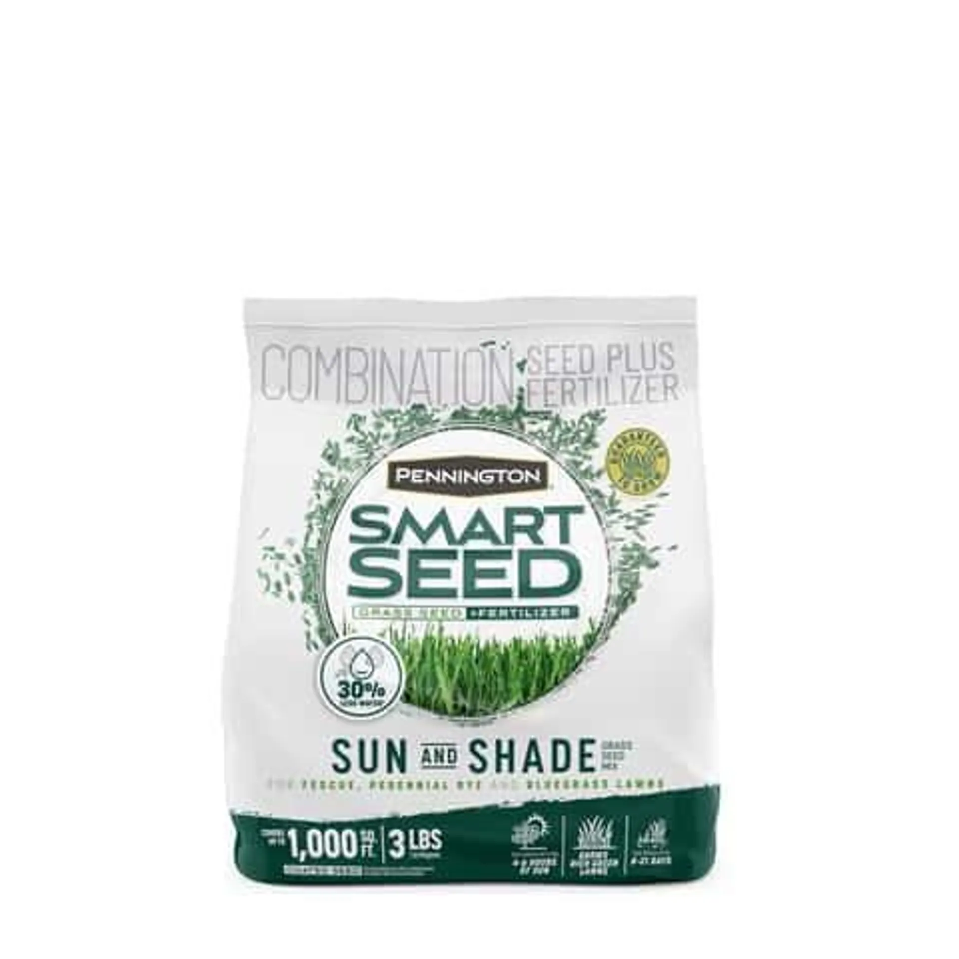 Pennington Smart Seed Mixed Sun or Shade Grass Seed and Fertilizer 3 lb