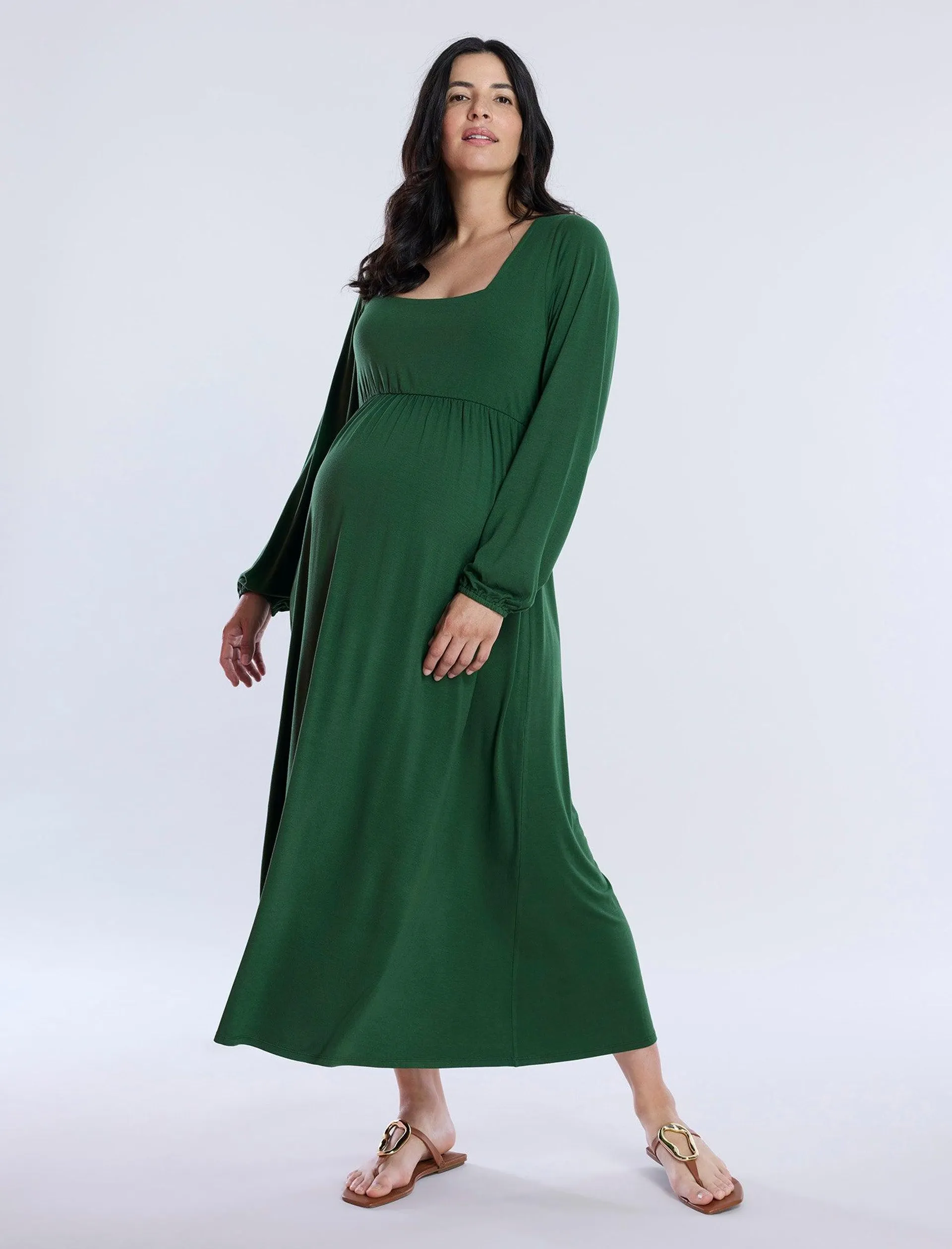 Long Sleeve Empire Waist Maxi Dress