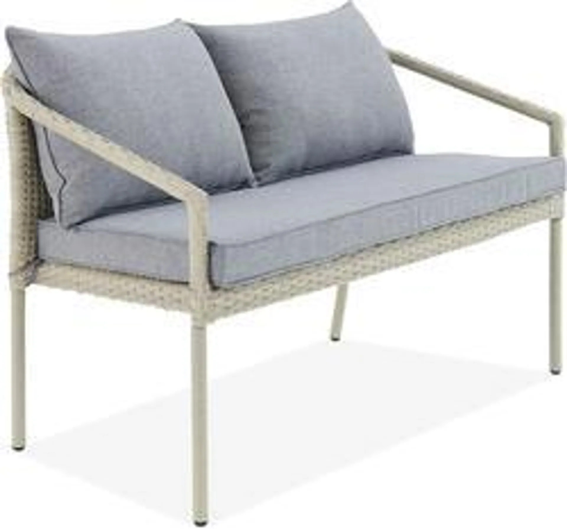 Windham Light Gray Wicker Loveseat