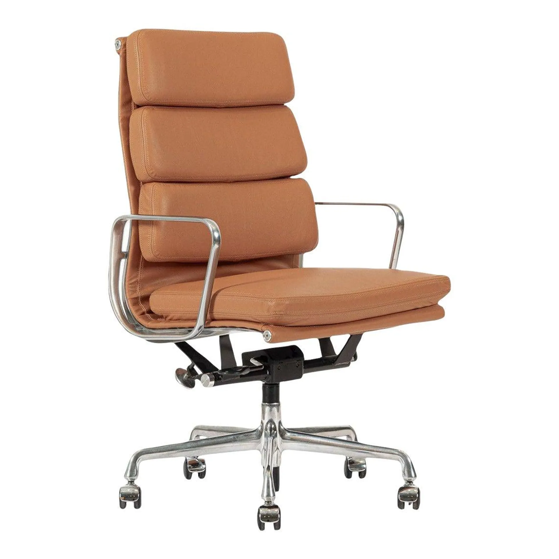 Eames for Herman Miller Aluminum Group Soft Pad Brown Office Chair