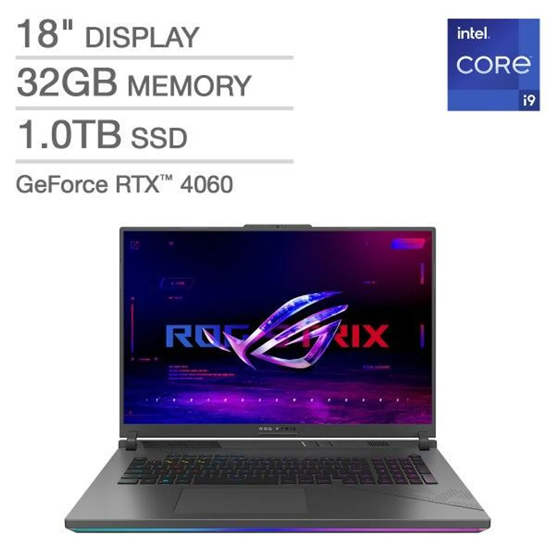 ASUS ROG Strix G18 18" Gaming Laptop - 14th Gen Intel Core i9-14900HX (24-Core) - GeForce RTX 4060, 8GB – 2.5K (2560 x 1600) 240Hz Display - Windows 11