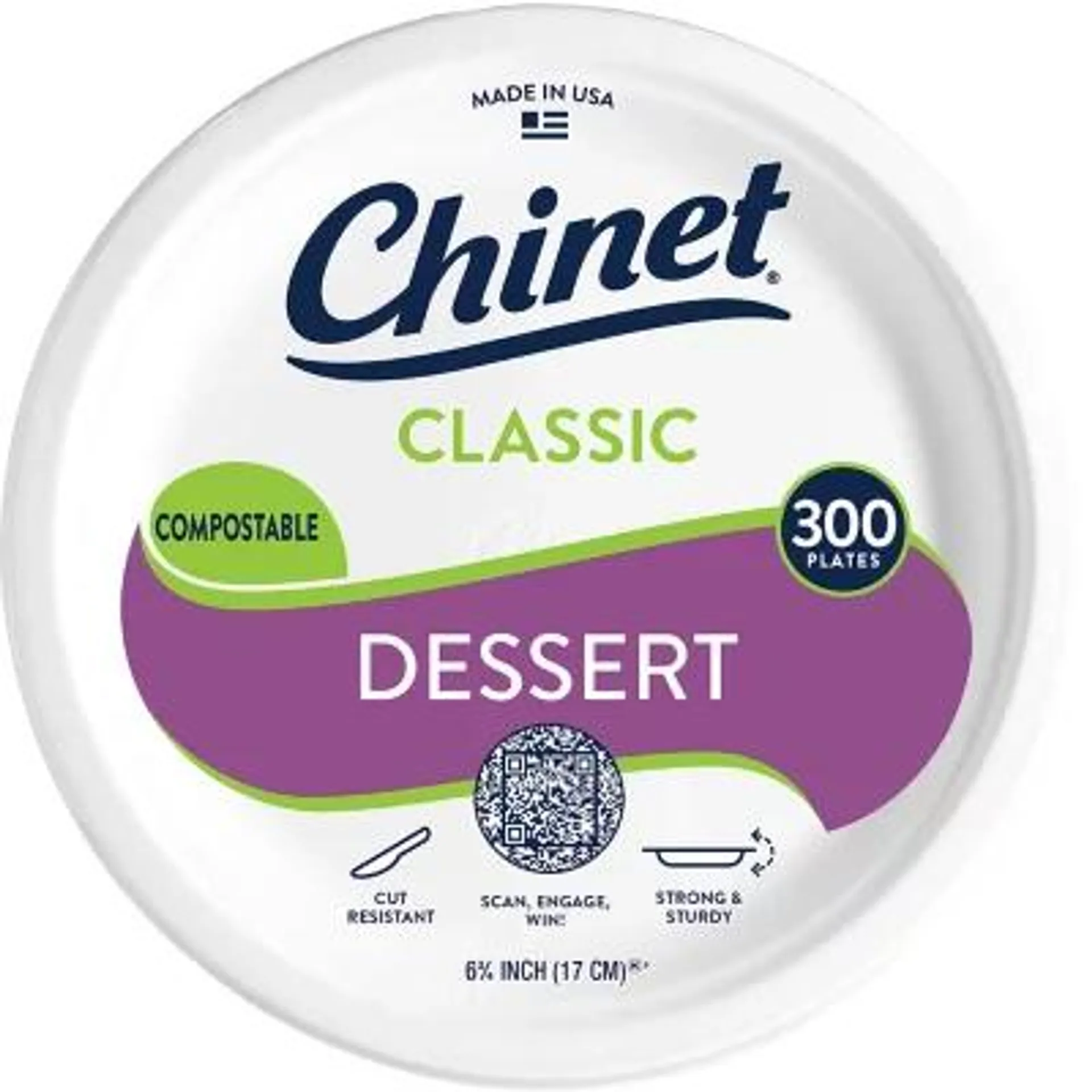 Chinet Classic Dessert Plates, 6.75", 300 ct.