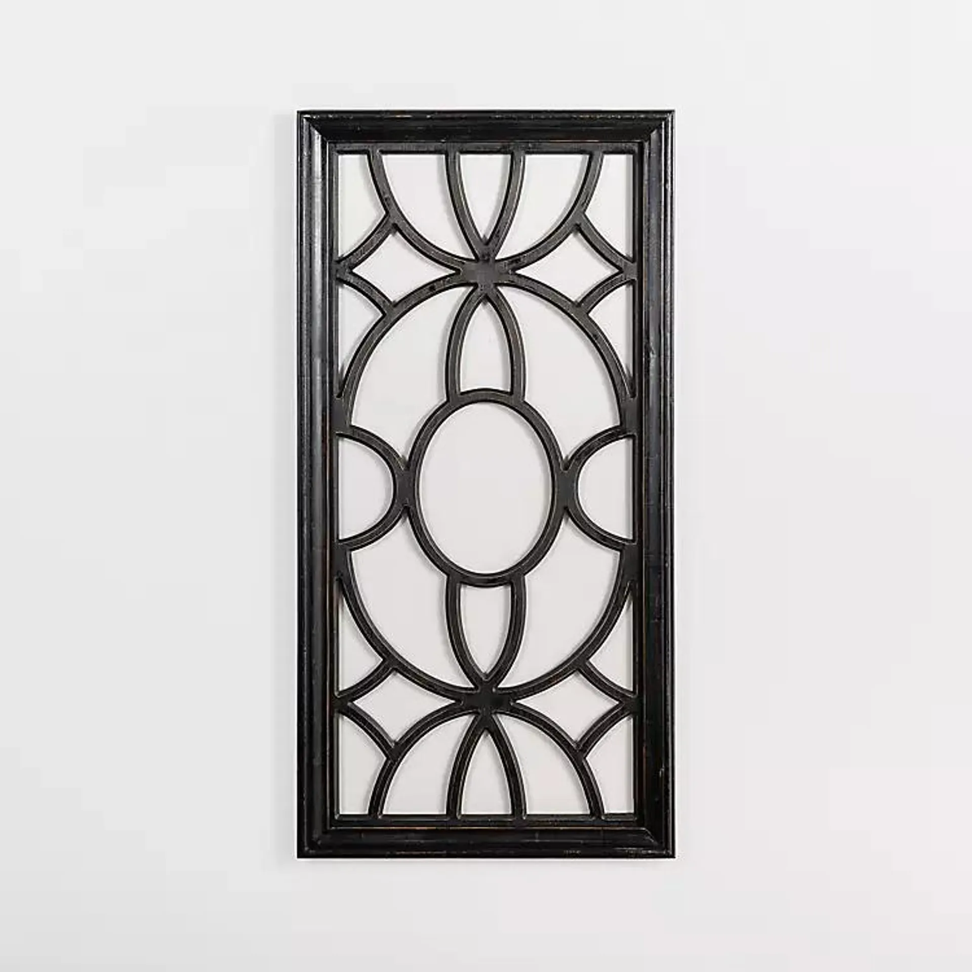 Black Wood Cutout Pattern Wall Plaque