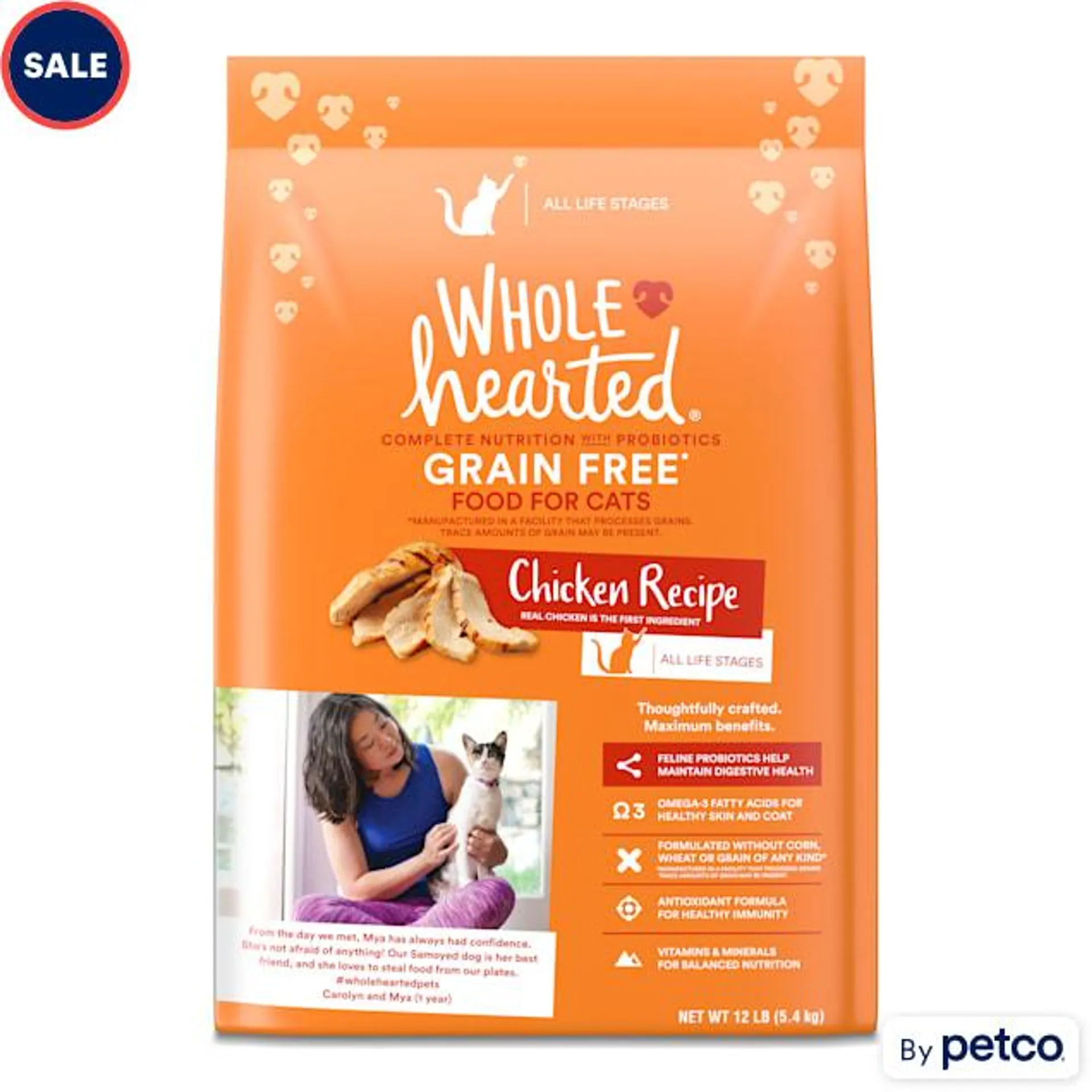 WholeHearted Grain Free Chicken Formula Dry Cat Food, 12 lbs.