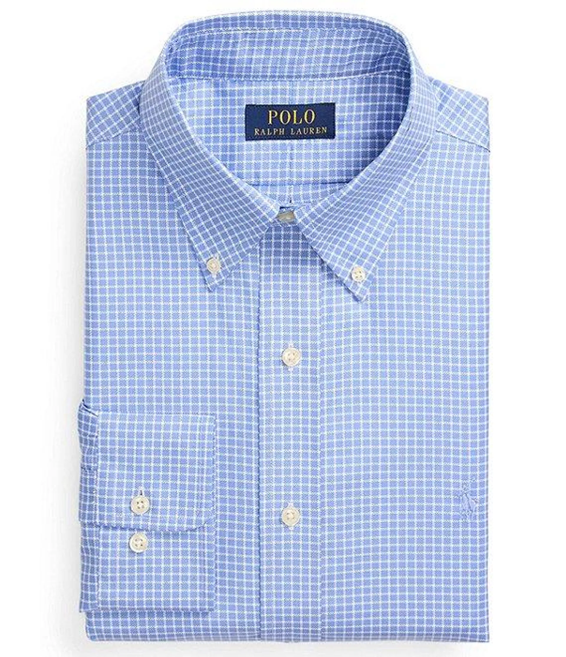 Classic Fit Button-Down Collar Check Dobby Dress Shirt