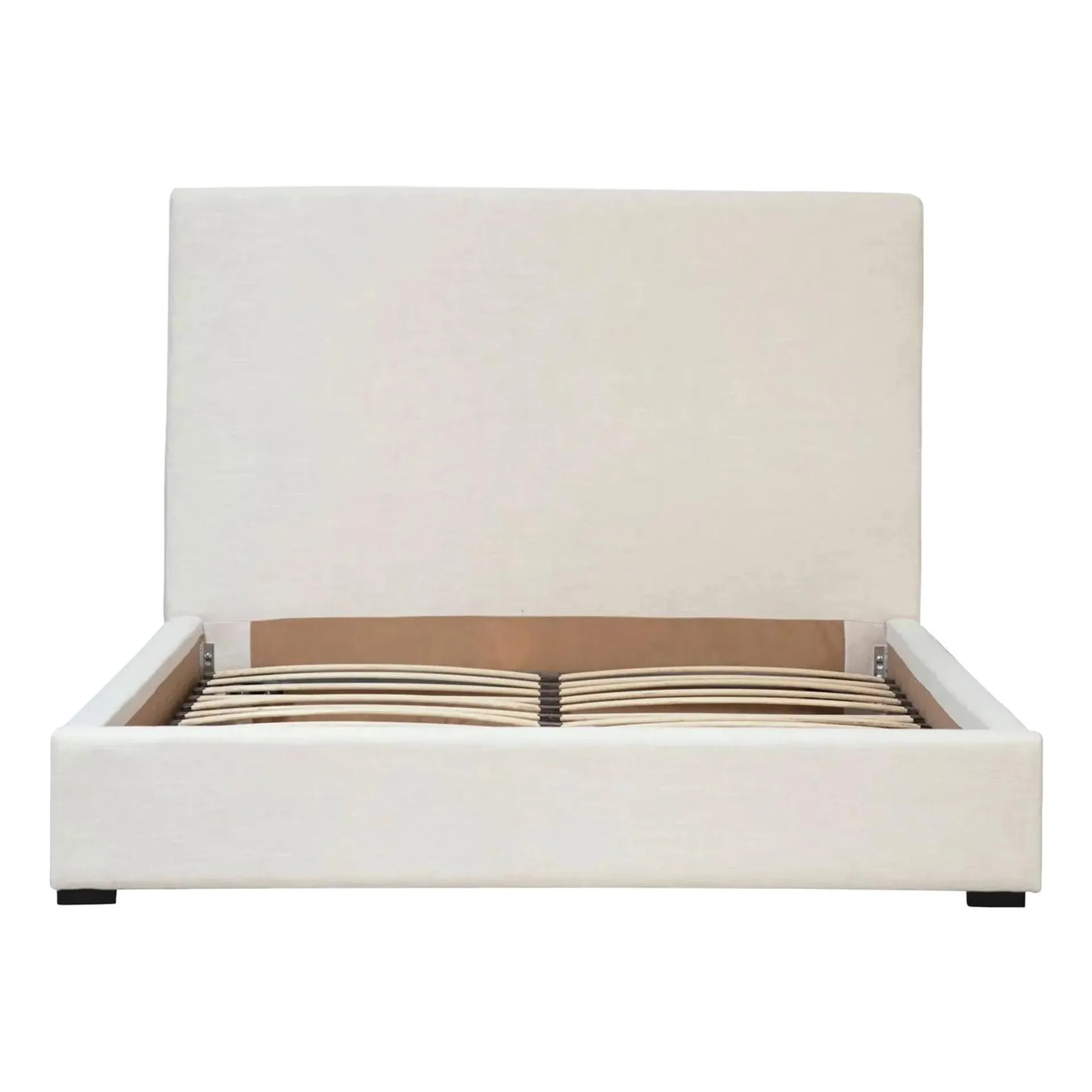 Winter White Upholstered Queen Bed Frame
