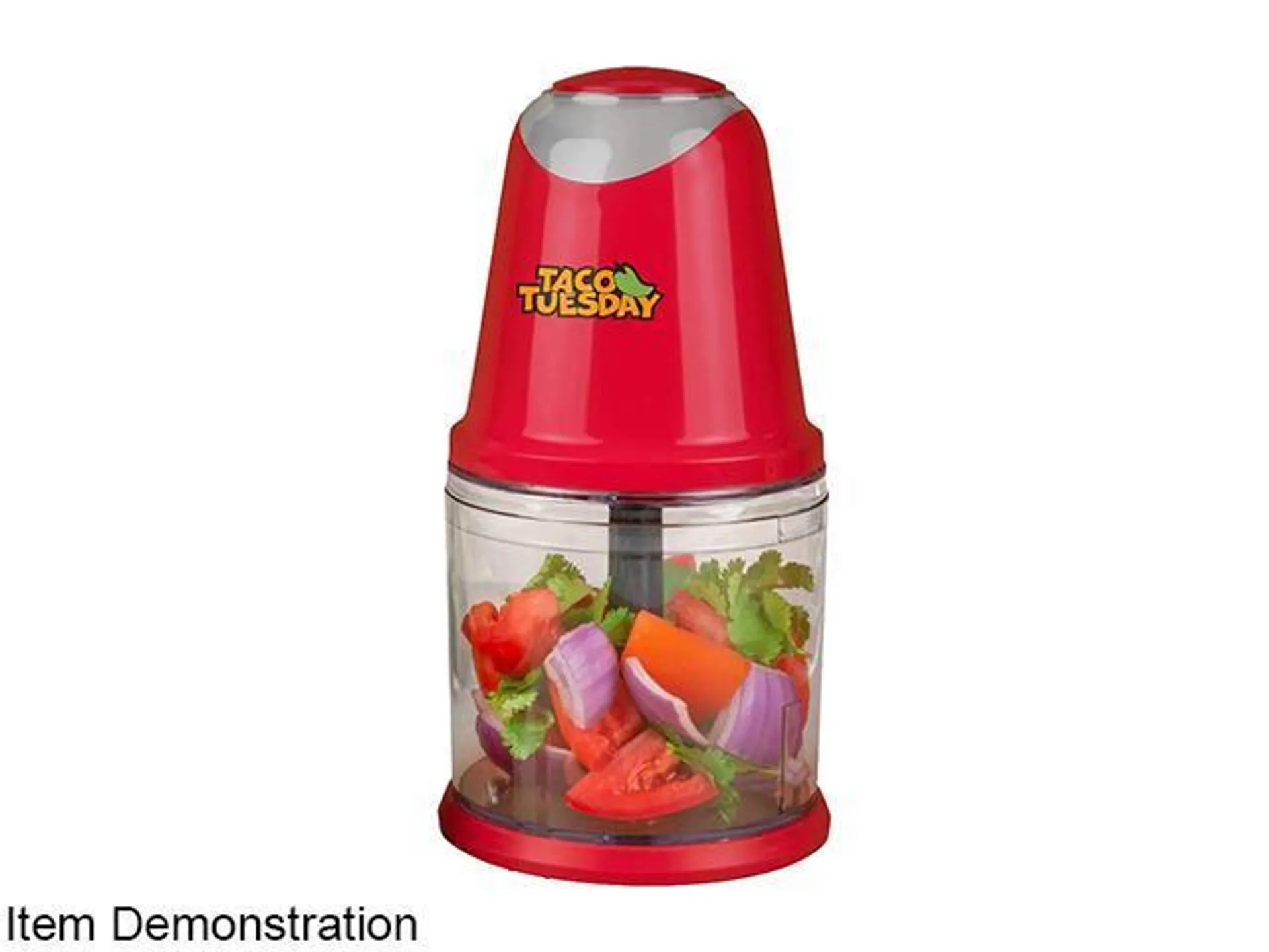 NOSTALGIA ELECTRICS TTCHP2RD 16 oz. Jar Size Taco Tuesday 2-Speed Salsa & Guacamole Chopper, 2 Cup Capacity 2 speeds