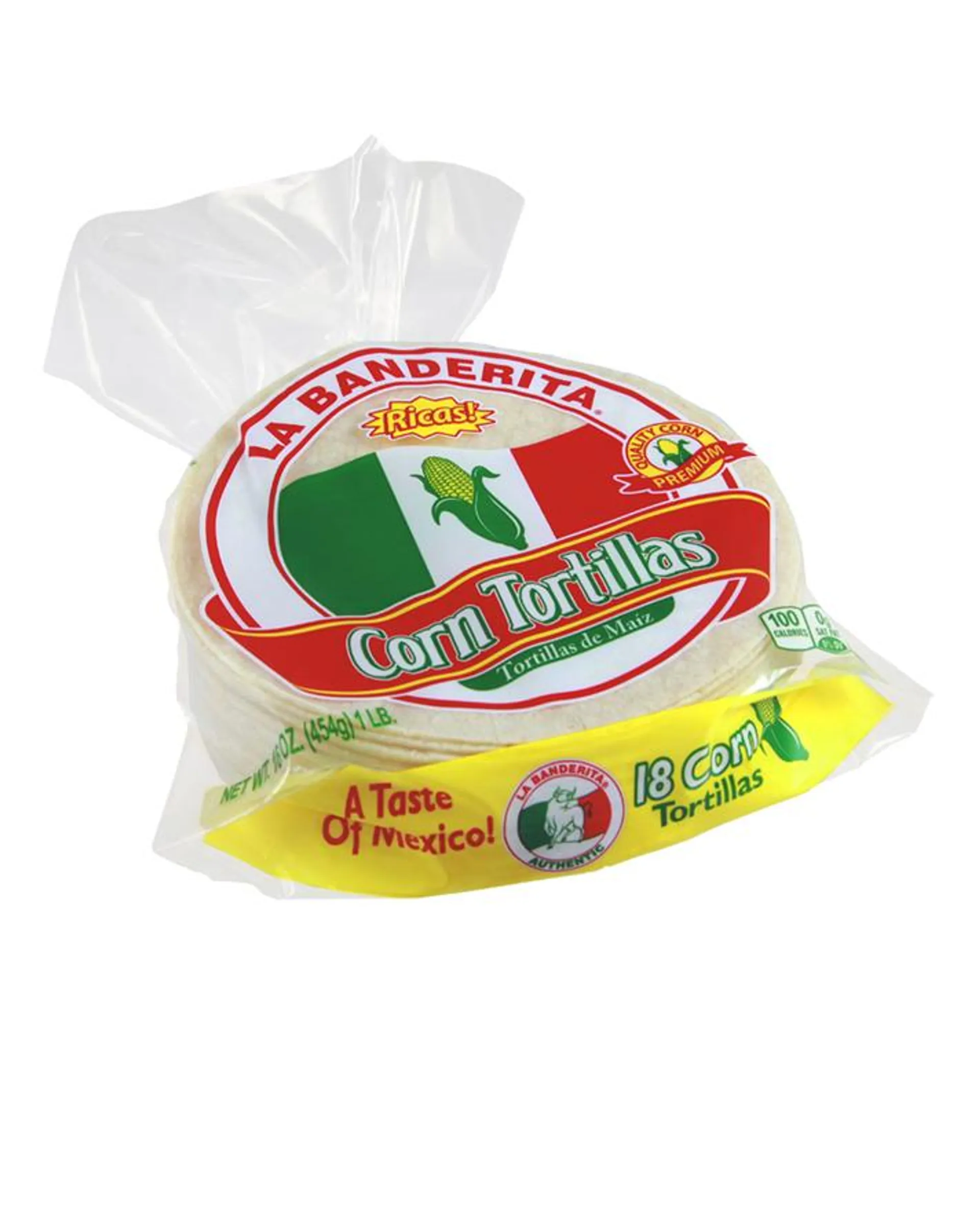 La Banderita - Small White Corn Tortilla 18 Ct