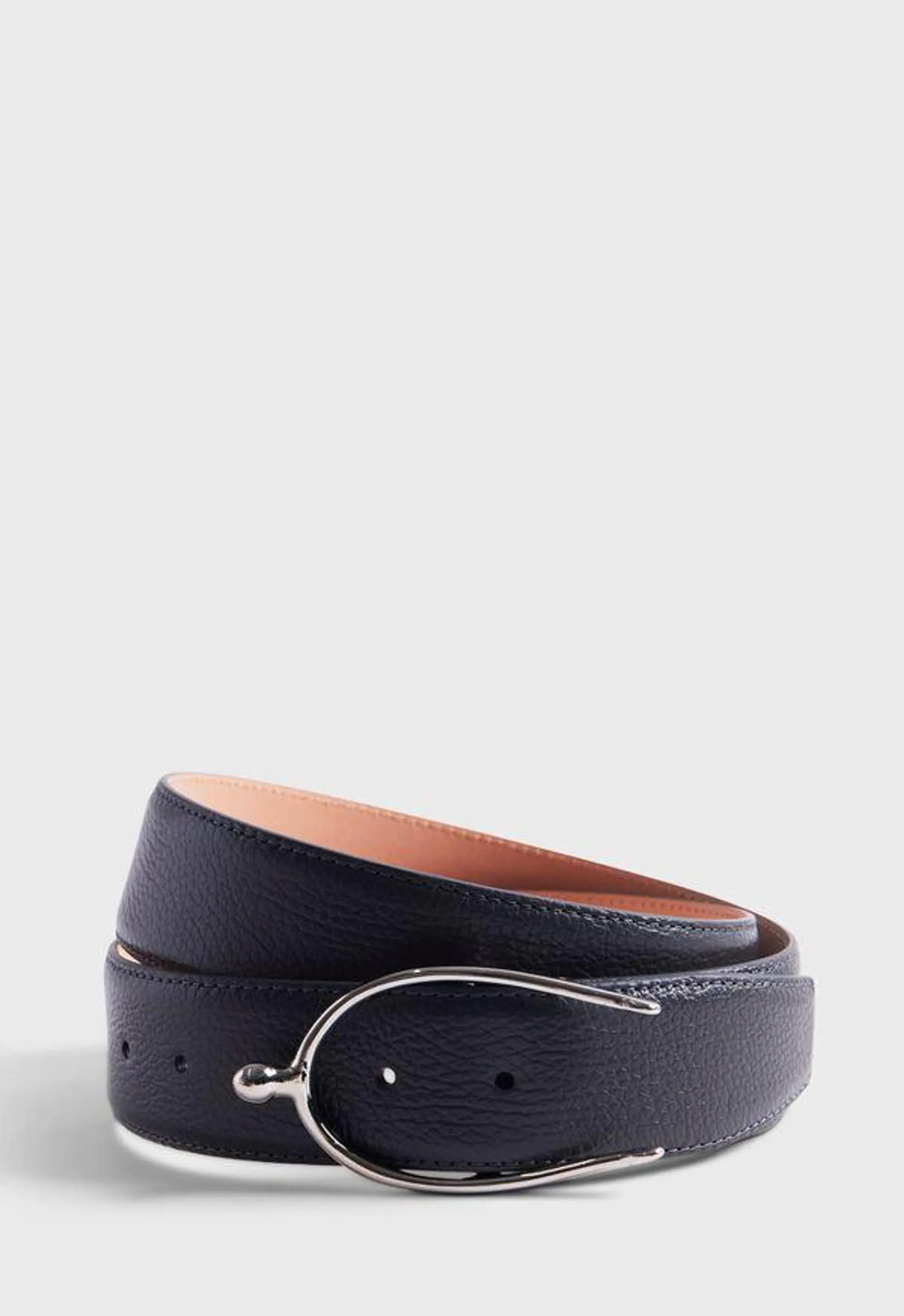 Calf Leather Belt with Equestrian Buckle