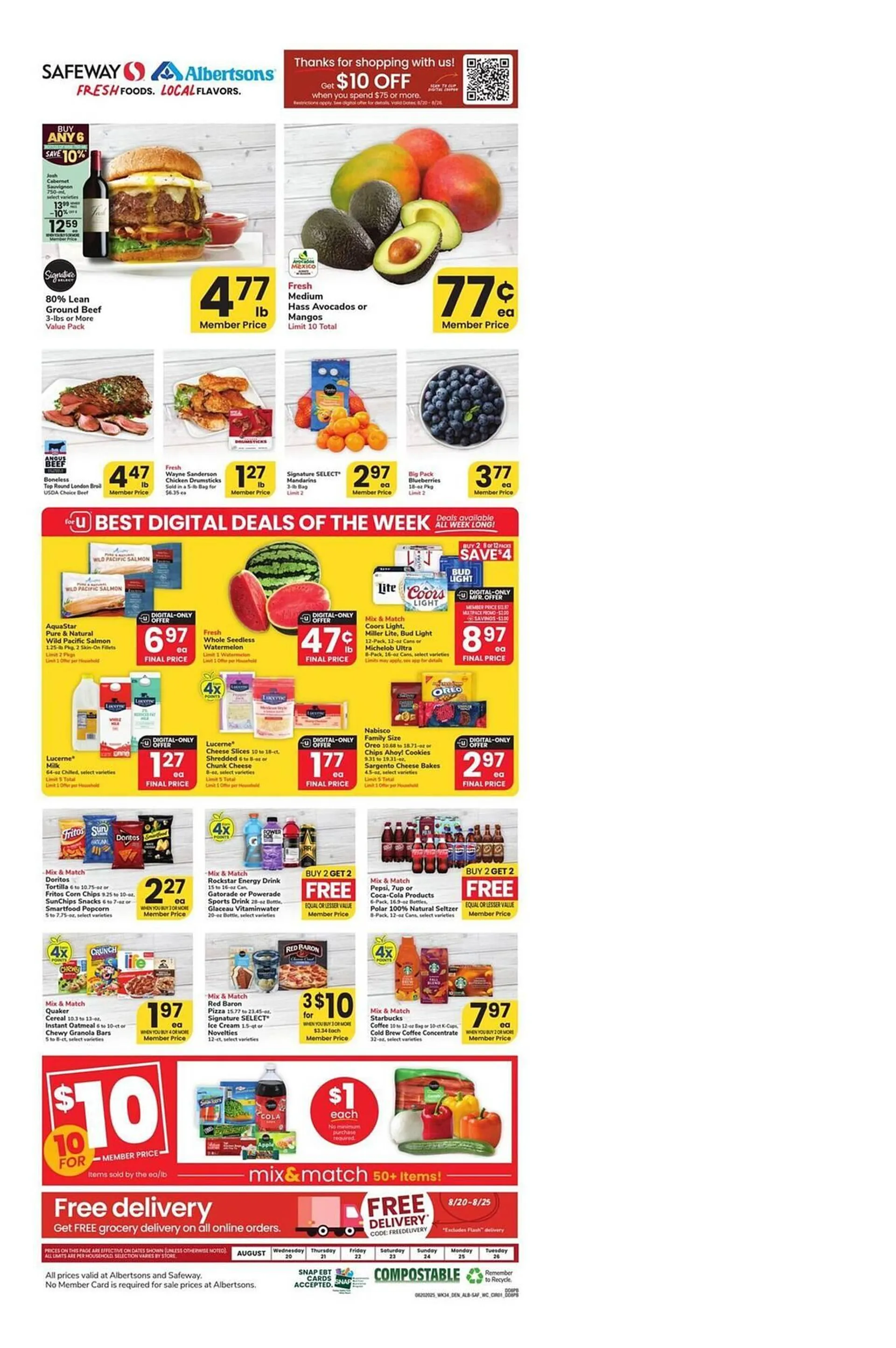 Weekly ad Albertsons Weekly Ad from August 20 to August 26 2025 - Page 1