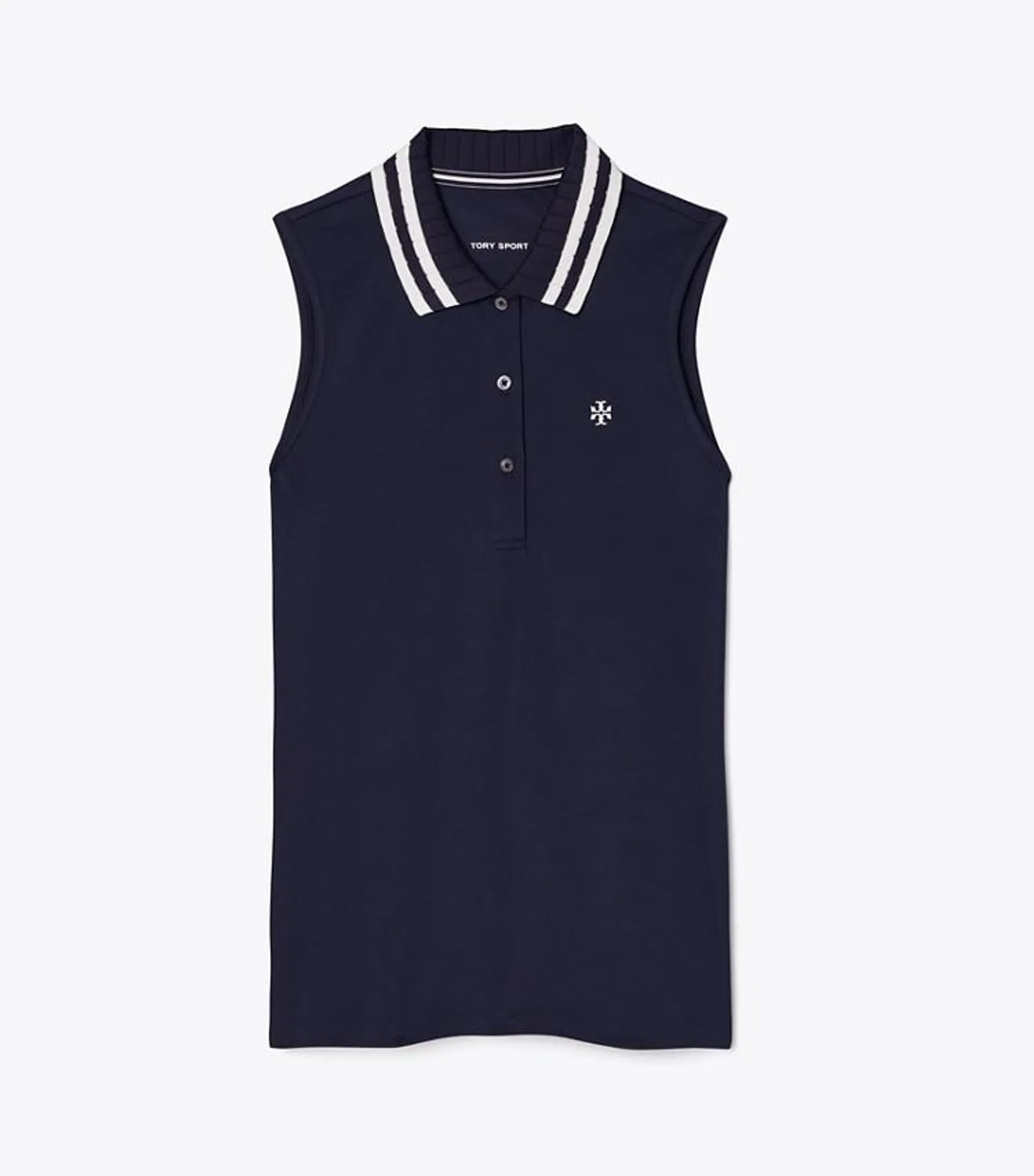 PERFORMANCE PIQUÉ PLEATED COLLAR SLEEVELESS POLO