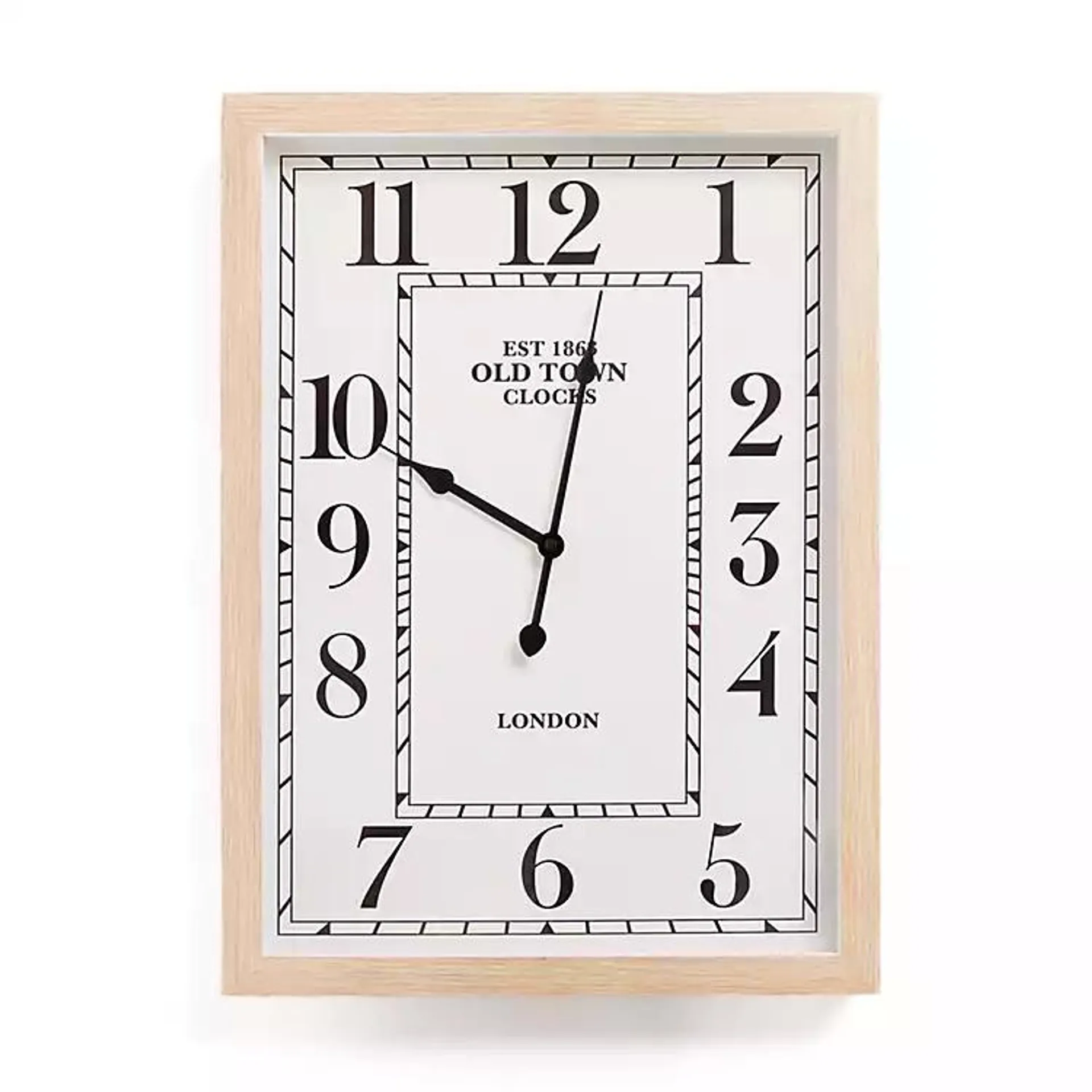 White Crawford Rectangle Wall Clock