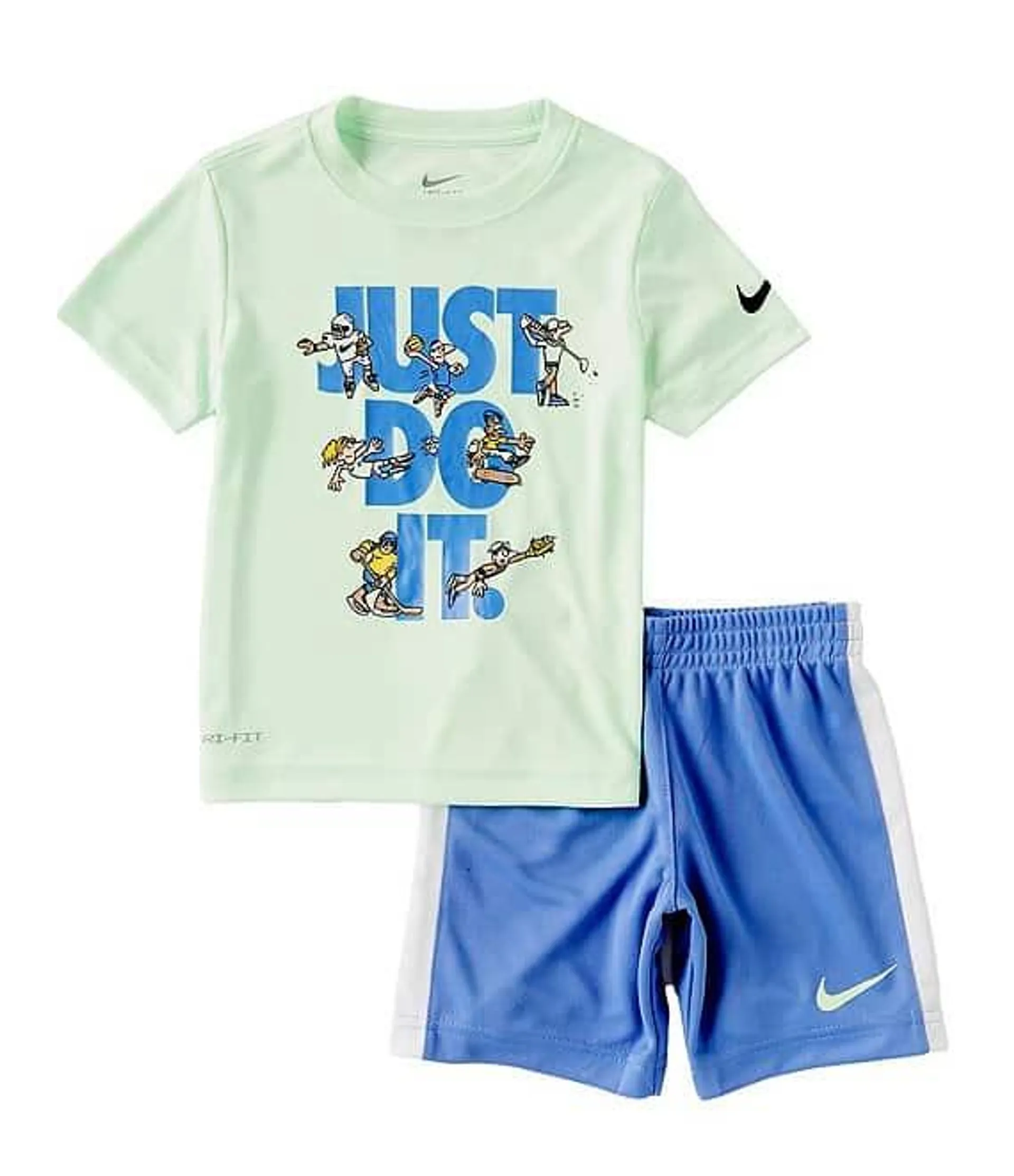 Little Boys 2T-7 Short Sleeve Just Do It Dri-FIT Graphic T-Shirt & Coordinating Tricot Shorts Set