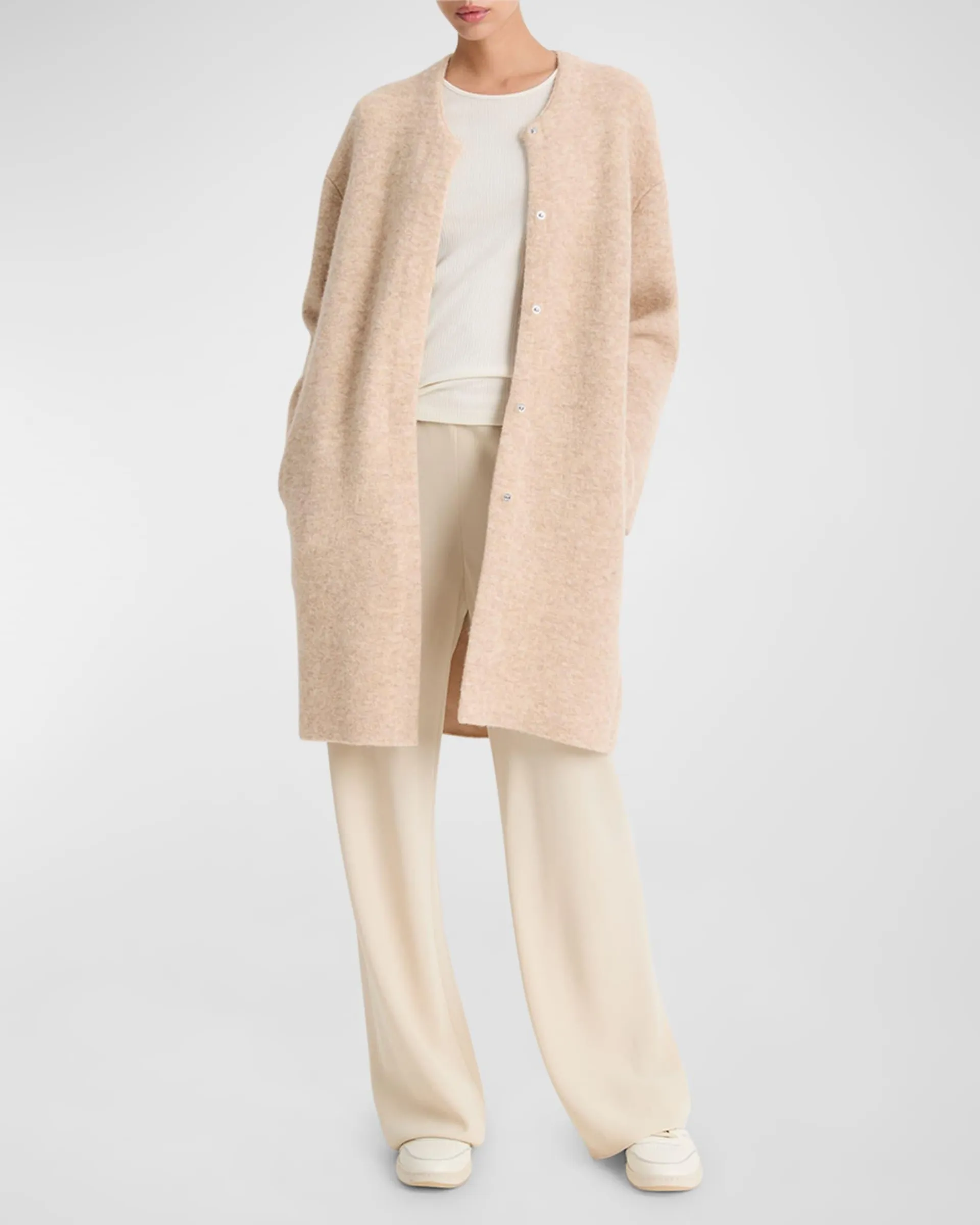 Sculpted Wool-Blend Car Coat