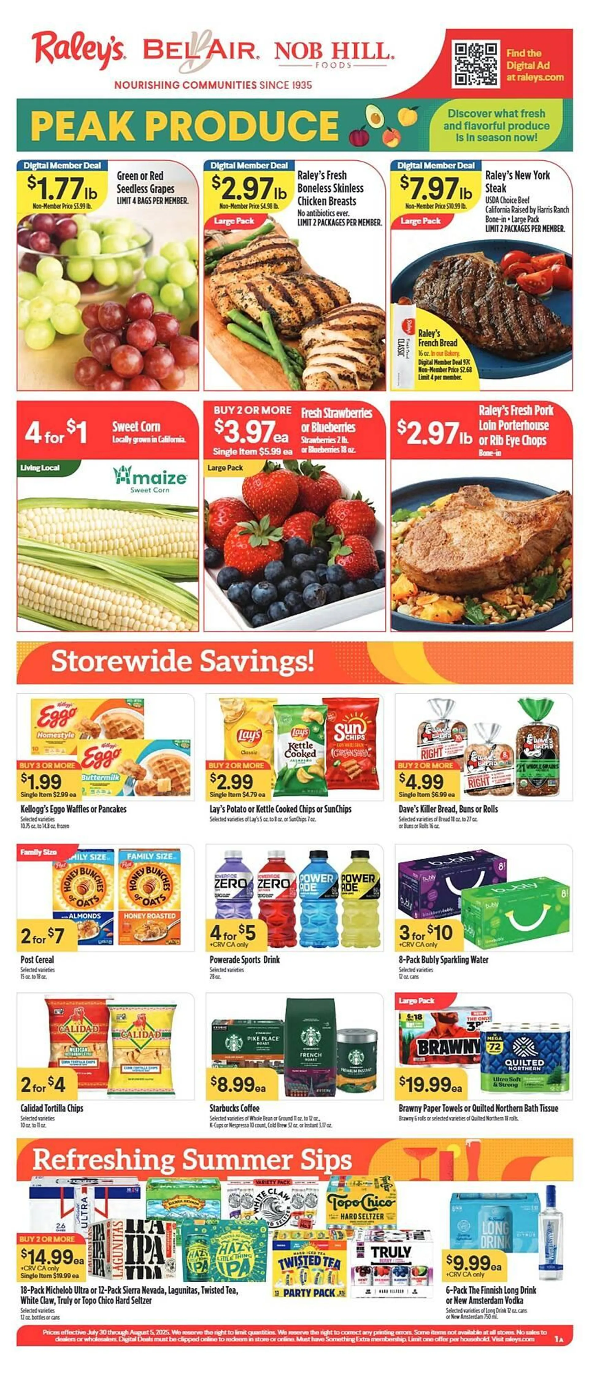 Weekly ad Nob Hill Weekly Ad from July 30 to August 5 2025 - Page 1