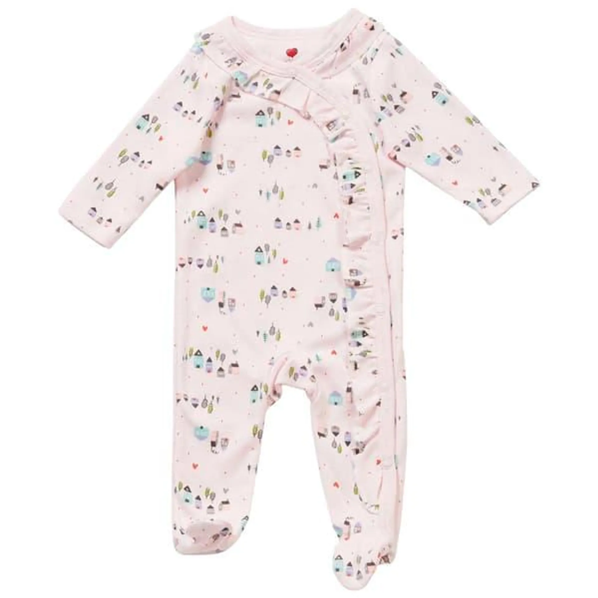 Baby Girl (NB-9M) Mini Hop Houses & Dots Ruffle Footie