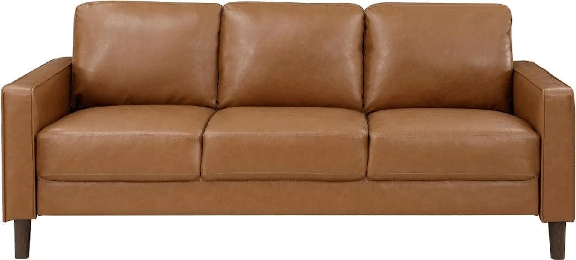 Home Elegance Malcolm 3-Seater Faux Leather Sofa in Brown